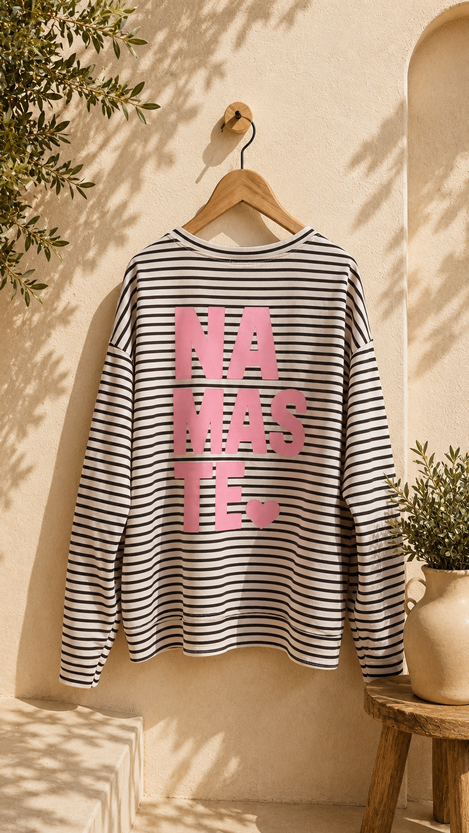 Sweatshirt – Sweater No. SW013 | Streifenlook | Oversize | Made in Italy | passend bis Gr. 42/44