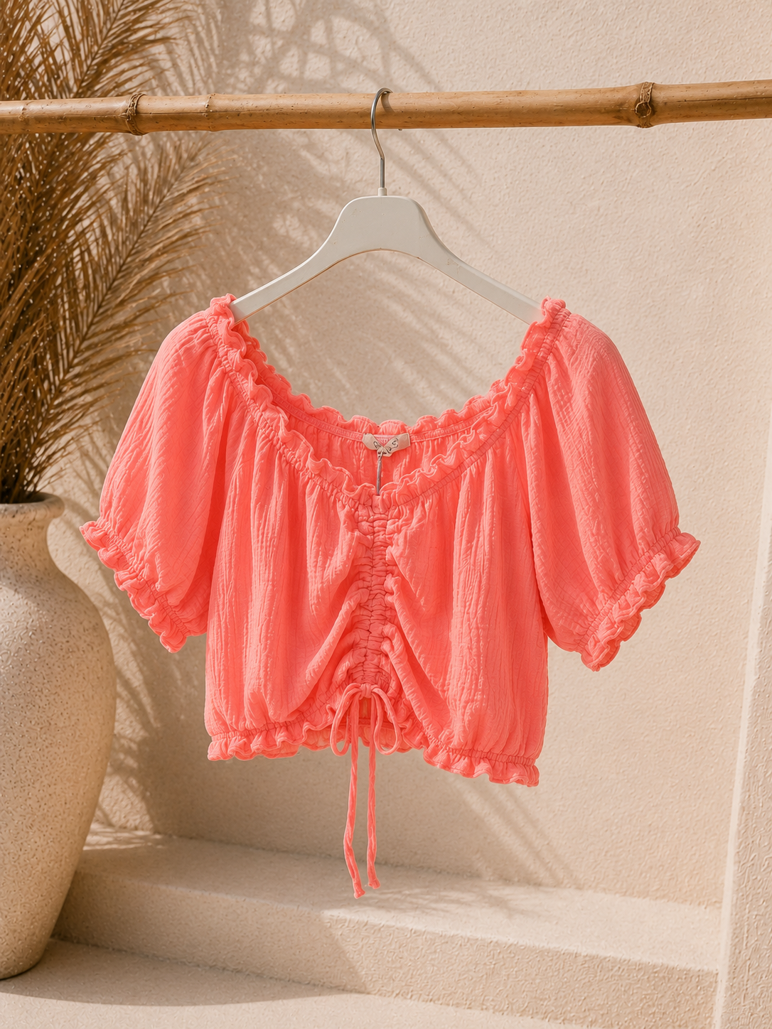 Bluse Cropped Musselin Savanna UNI Made in Italy 34-40/42