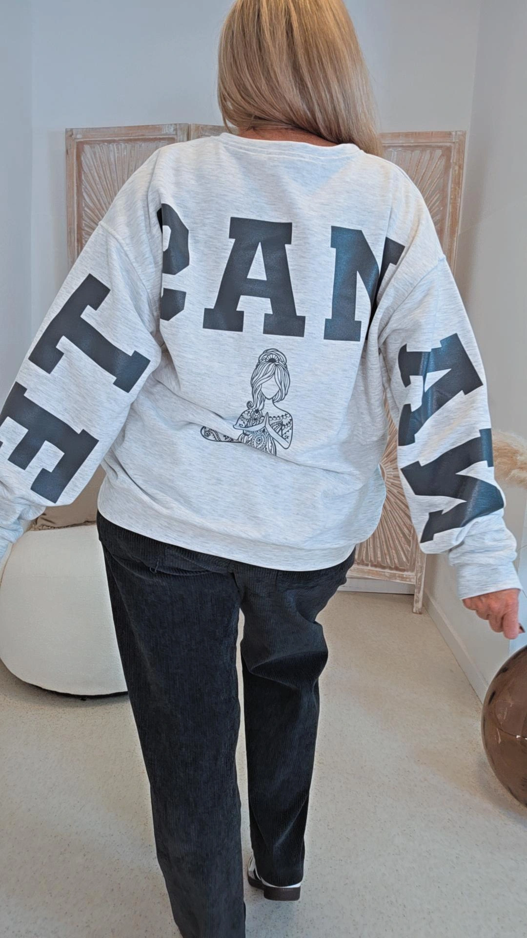 OVERSIZE SWEATER NAMASTE ALL DAMN DAY Made in Italy 34-44