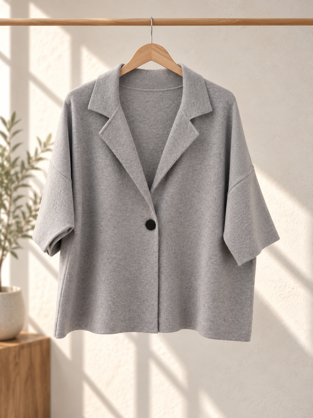 Kurzarm Strickblazer Uni I S0055 I 34-44