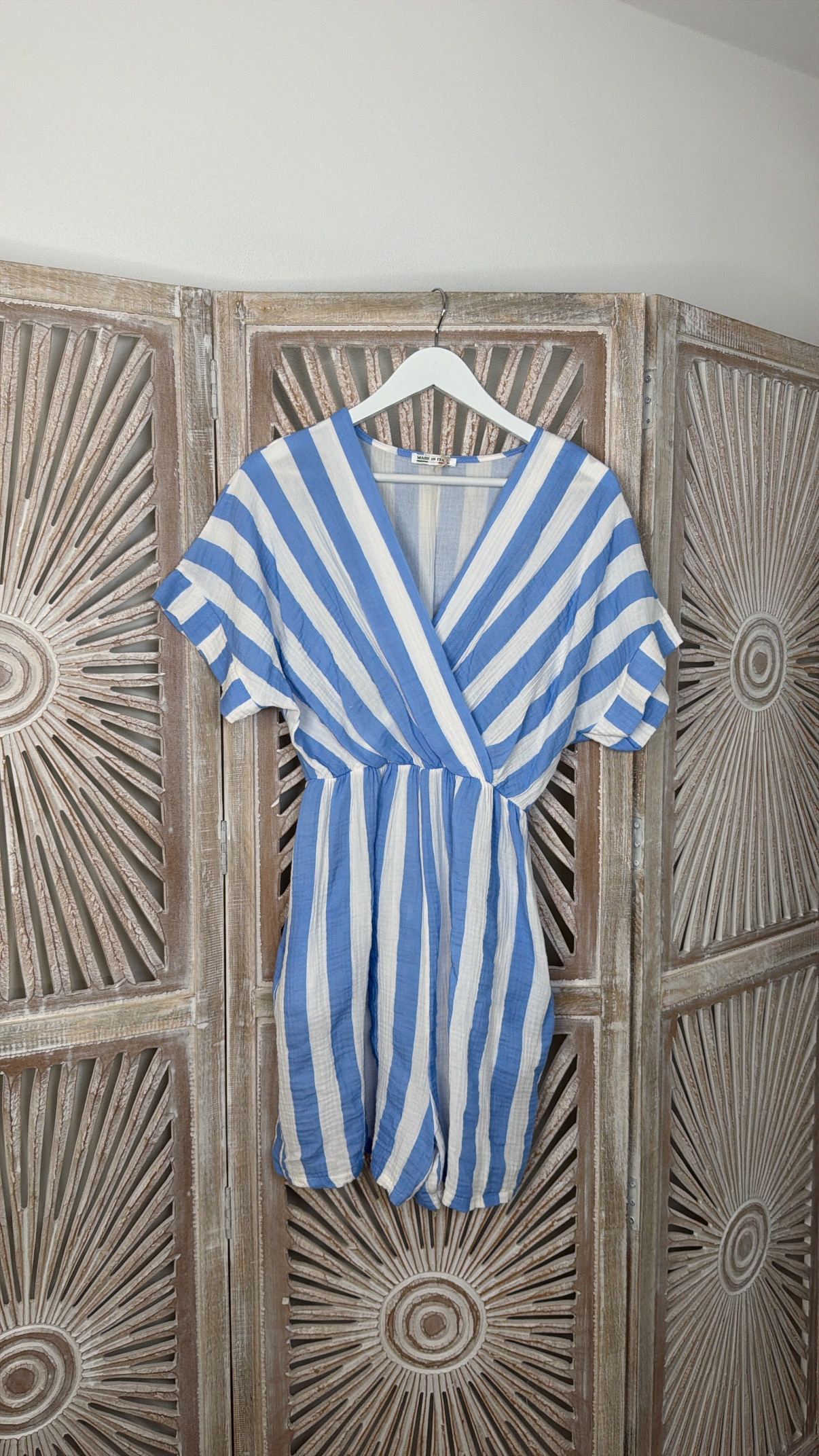 Jumpsuit Musselin Leda Blockstreifen Made in Italy 34-40/42