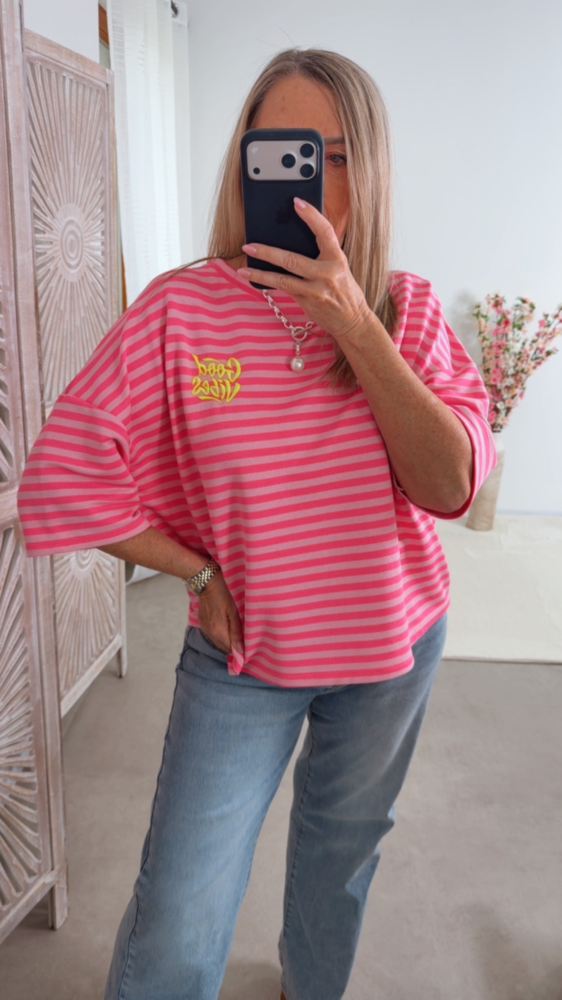 Basic Shirt GOODVIBES Made in Italy Streifen 36 -42