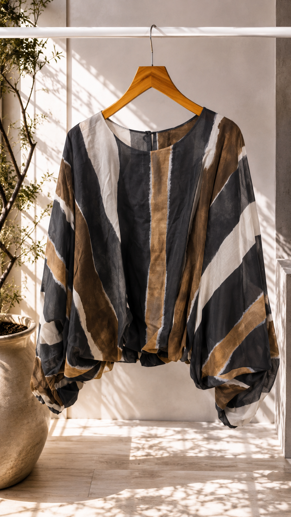 Fledermaus-Shirt „Sevilla“ – Herbstliebe in Tencel Bluse Made in Italy 34-44