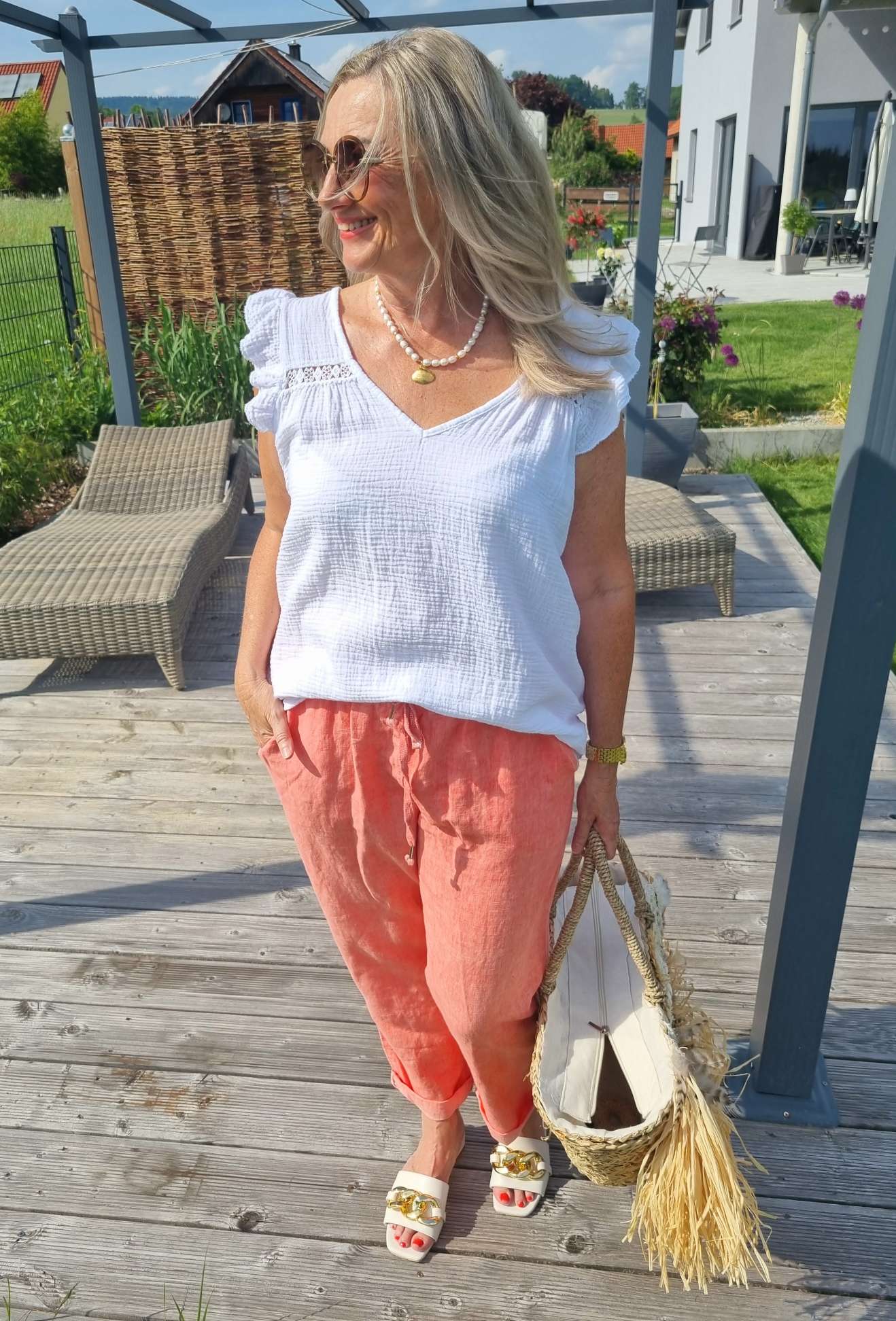 LINEN JOGPANT ANCONA KORALLE Leinen Hose PANT 34-42 Made in Italy Sommerhose LINEN JOGPANT ANCONA KORALLE Leinen Hose PANT 34-42 Made in Italy Sommerhose