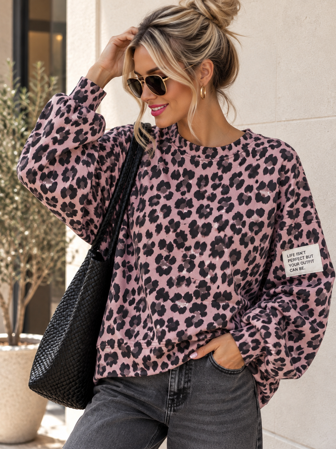 Sweater Leo Patch Juna Made in Italy 34-42 Sweatshirt