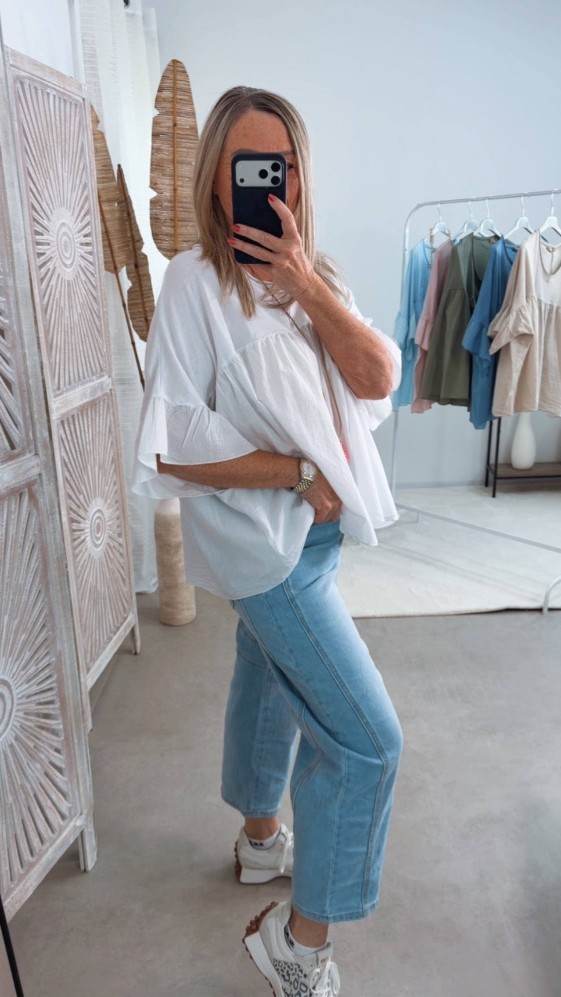 Basic-T-Shirt Velina Tulpenärmel Made in Italy 34-44 Bluse