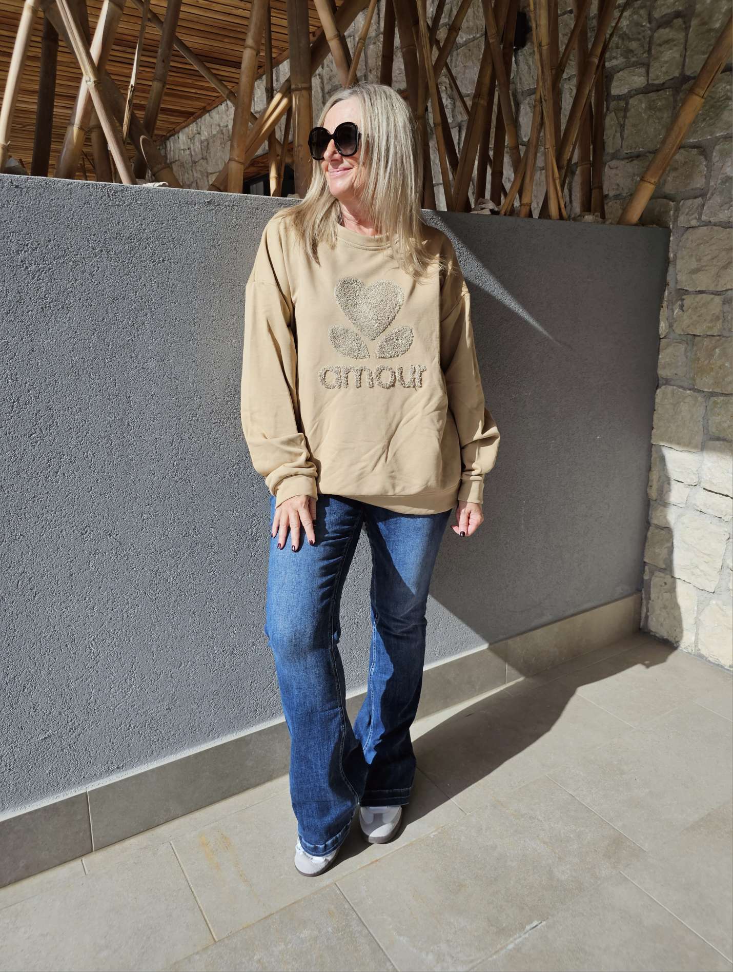 BASIC SWEATER AMOUR geflockt Made in Italy 34 - 42 BASIC SWEATER AMOUR geflockt Made in Italy 34 - 42