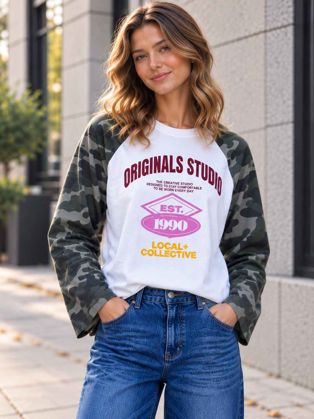Langarmshirt Statement-Shirt ORIGINALS STUDIO I LS0161 I Made in Italy 34-40/42 Longsleeve