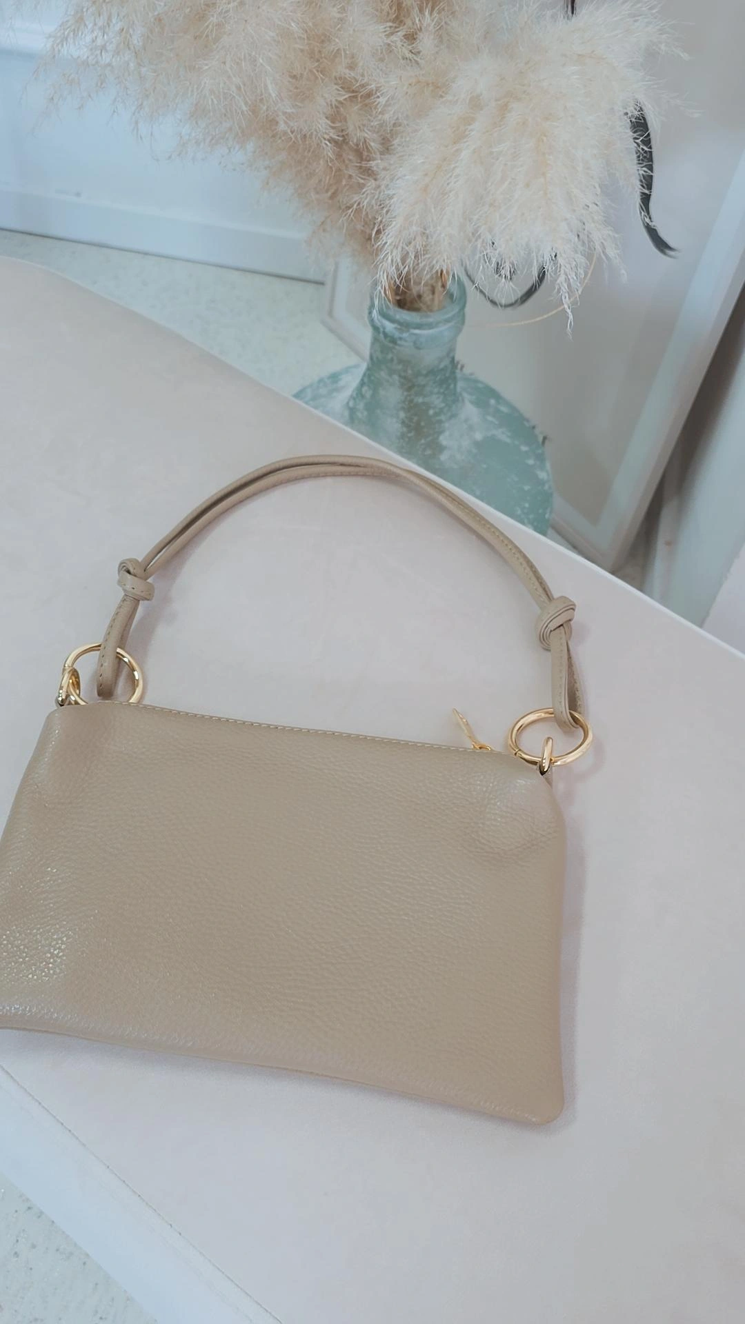 LEDERTASCHE MALIA Made in Italy Clutch Umhängetasche