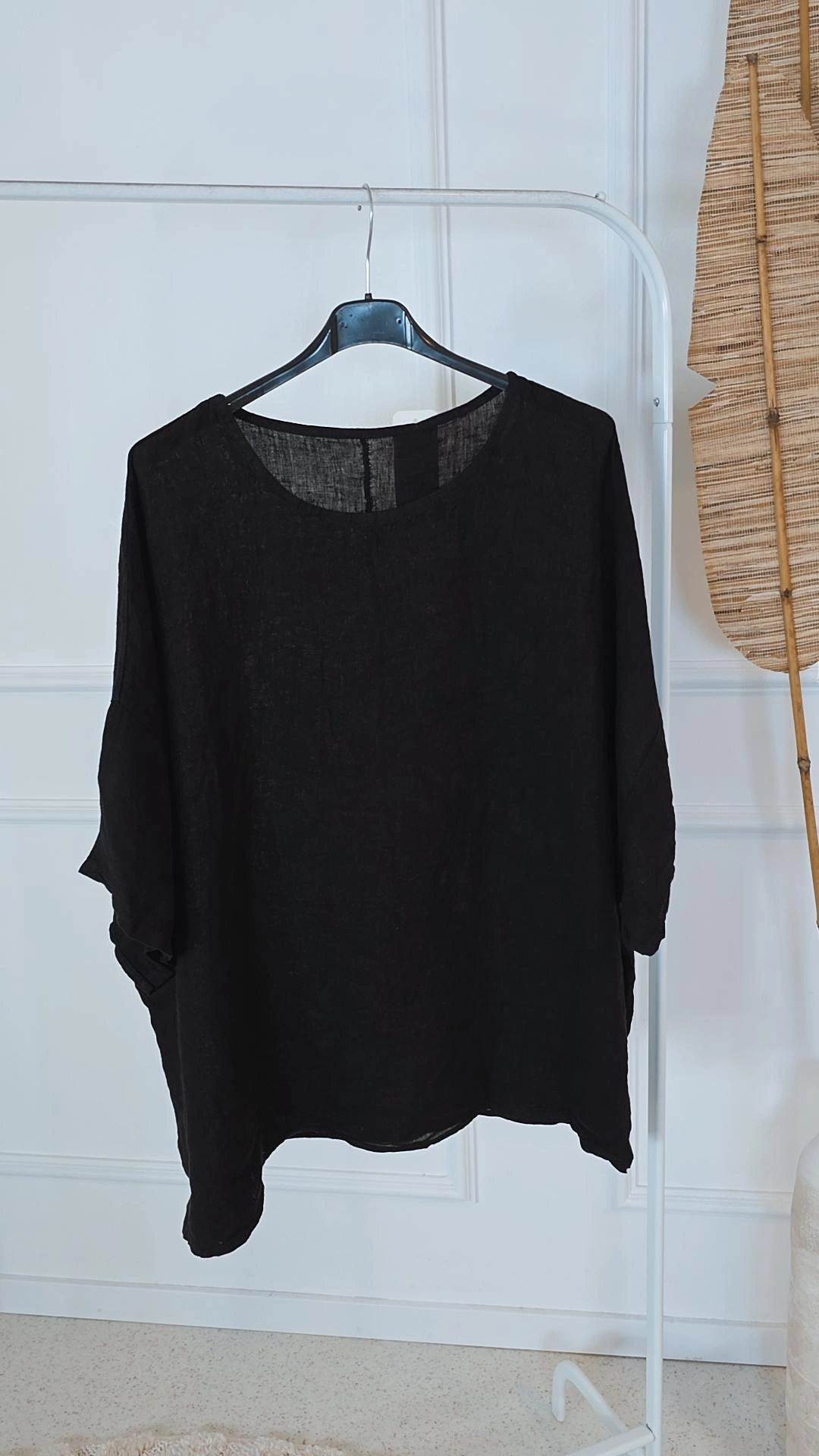 LINEN BASIC T-SHIRT AMARINA Made in Italy 36-46 Leinen T-Shirt