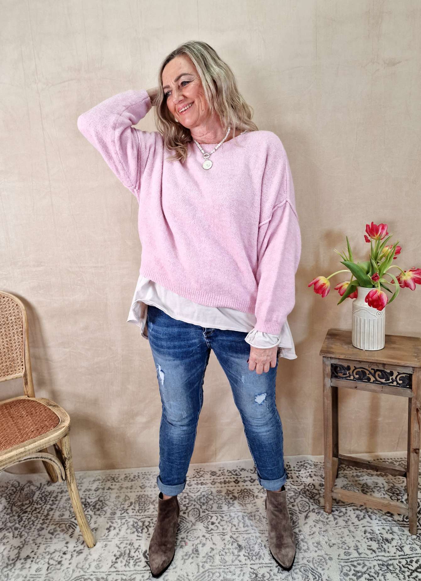 KNIT SWEATER LORENA ROSA Made in Italy 34-42 Strick Pullover KNIT SWEATER LORENA ROSA Made in Italy 34-42 Strick Pullover
