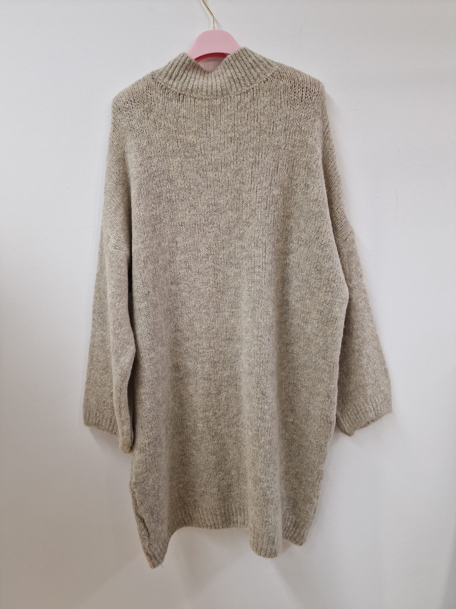 Strickkleid mit Knopfleiste & Taschen UNI SK0192 I Made in Italy 34-42
