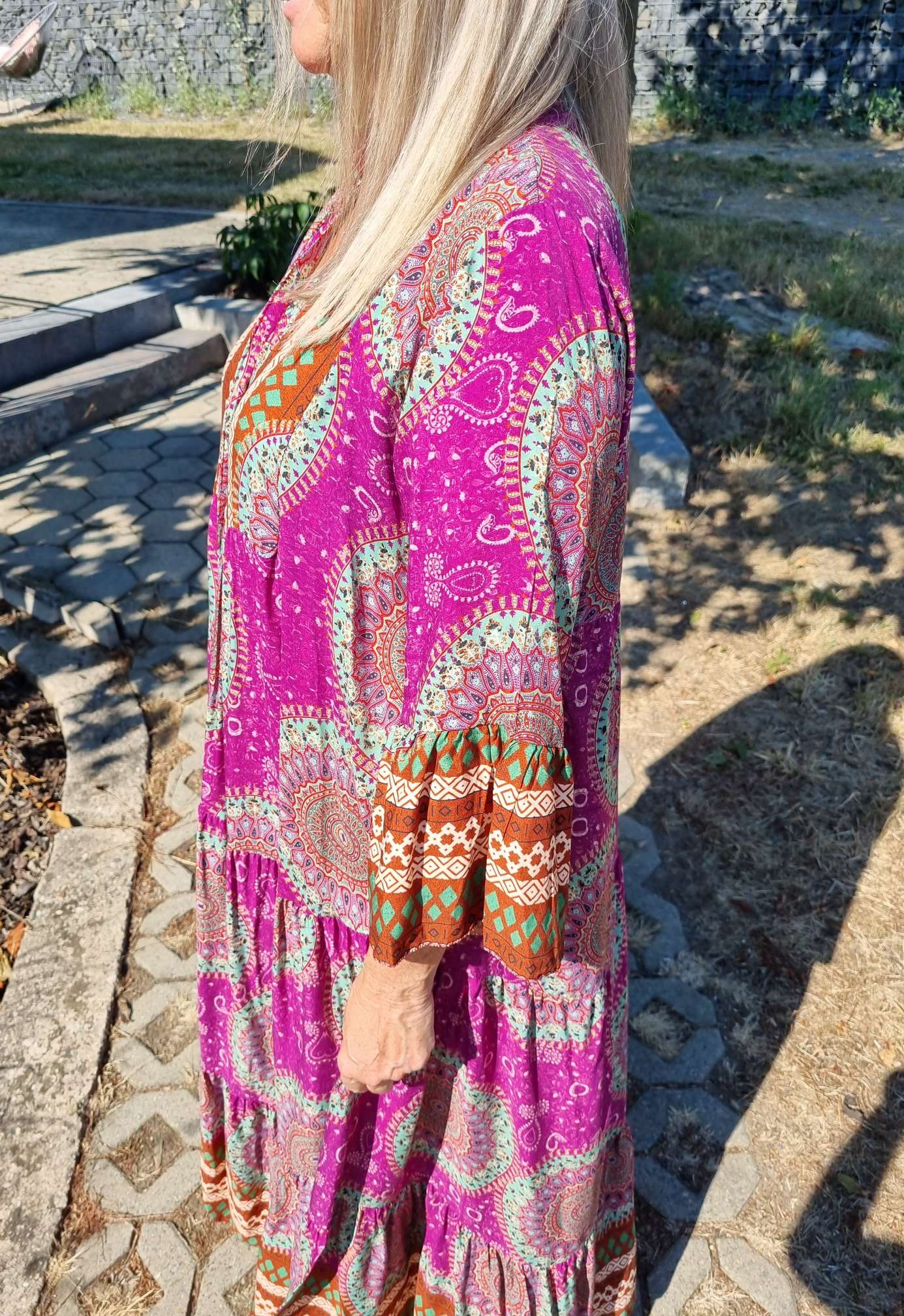 MAXI TUNIKA DRESS MICAELA PINK 34-42 Made in Italy langes Kleid Hängerchen Tunikakleid MAXI TUNIKA DRESS MICAELA PINK 34-42 Made in Italy langes Kleid Hängerchen Tunikakleid
