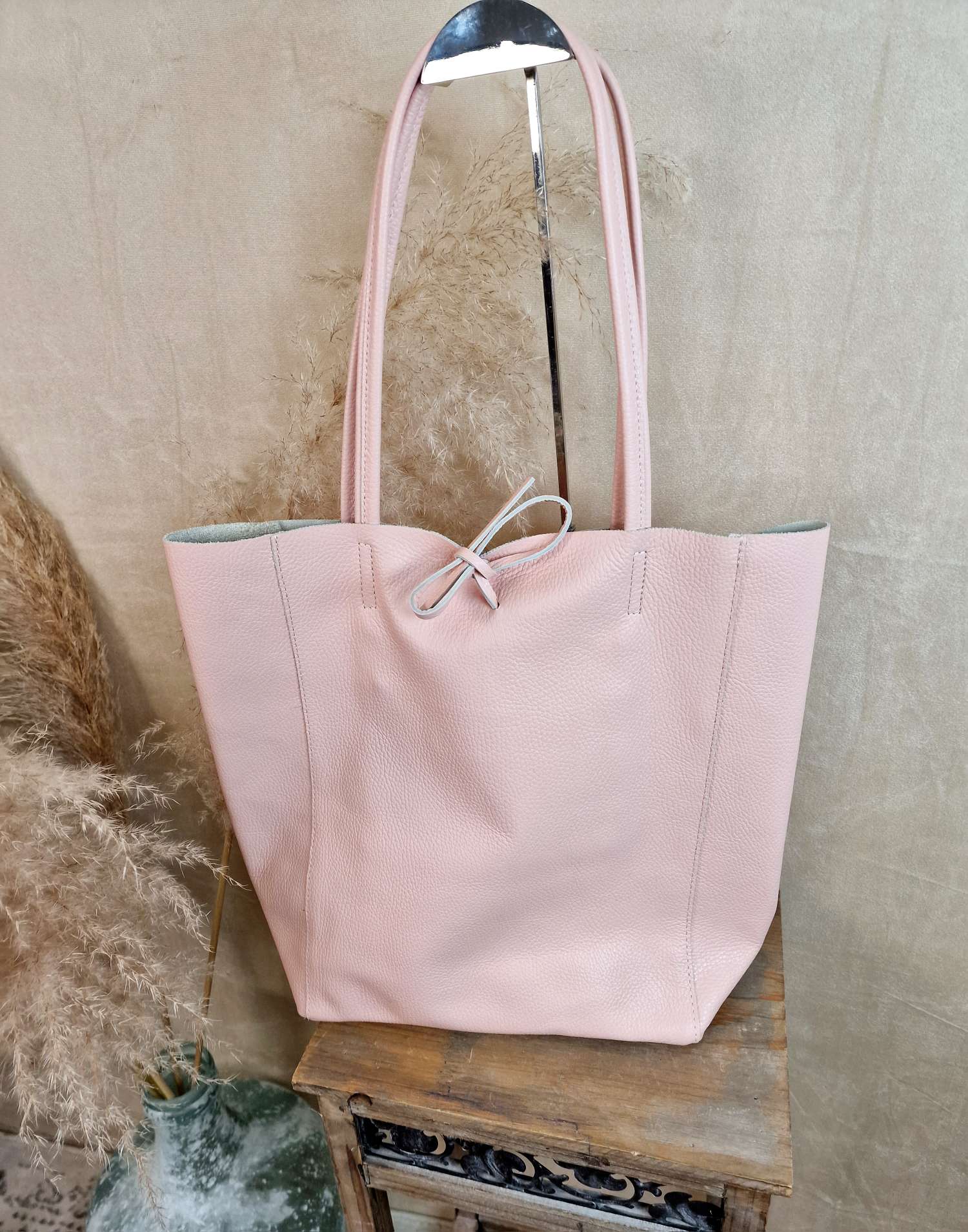 BASIC LEDER SHOPPER MARA LIGHT ROSA Made in Italy Ledertasche Tasche BASIC LEDER SHOPPER MARA LIGHT ROSA Made in Italy Ledertasche Tasche