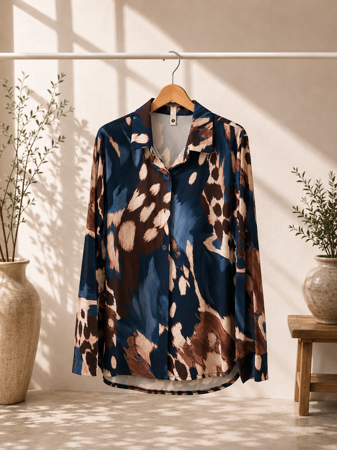 Kofferbluse Bluse Olivia – Edle Kofferbluse mit afro Muster –  Made in Italy Gr 34-42