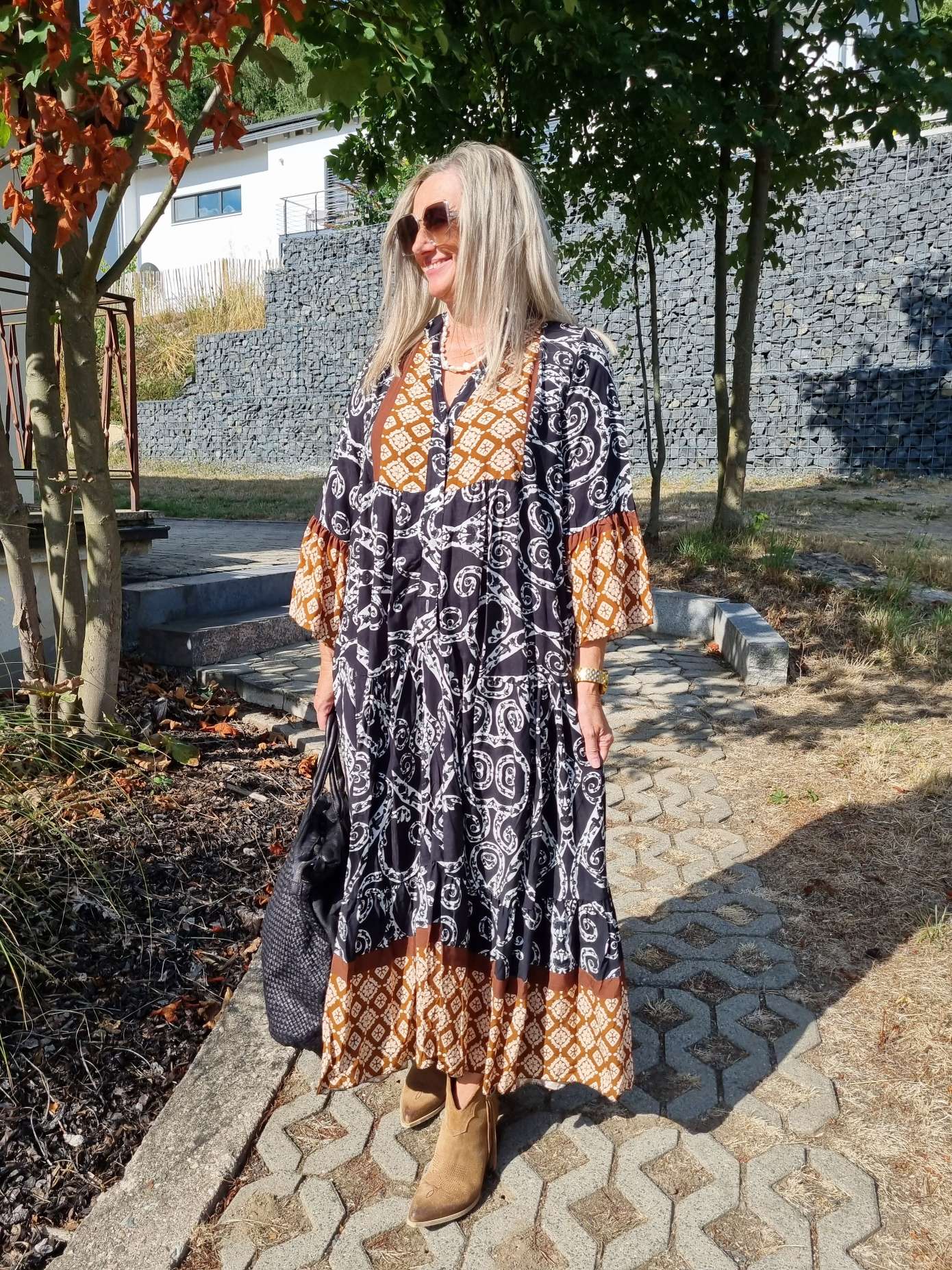 MAXI TUNIKA DRESS STROMBOLI SCHWARZ 34-40/42 Made in Italy langes Kleid Hängerchen Tunikakleid MAXI TUNIKA DRESS STROMBOLI SCHWARZ 34-40/42 Made in Italy langes Kleid Hängerchen Tunikakleid