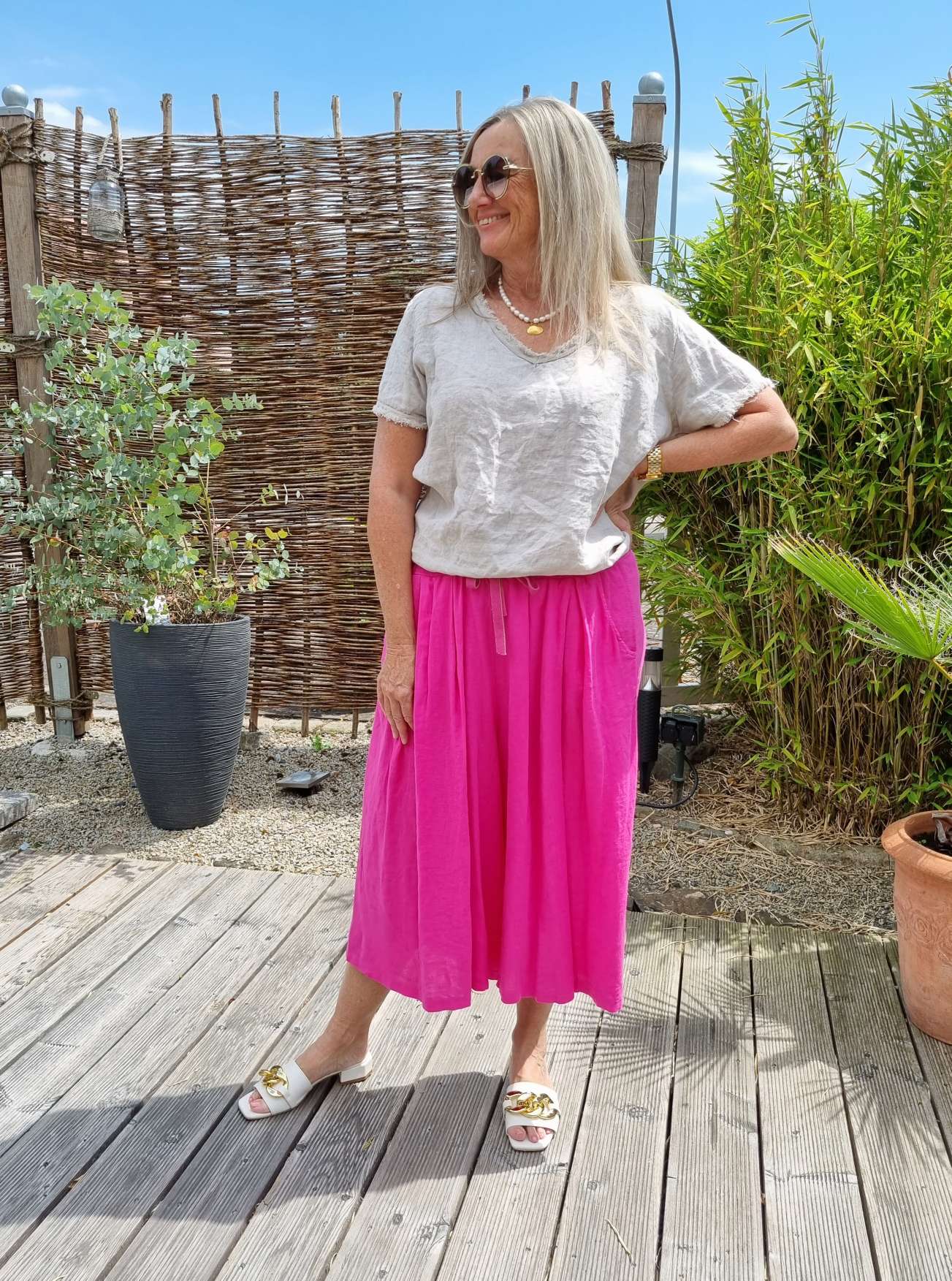 LINEN JOGPANT LISA PINK 34-40 CULOTTE Made in Italy Leinen Hose PANT Sommerhose Hosenrock LINEN JOGPANT LISA PINK 34-40 CULOTTE Made in Italy Leinen Hose PANT Sommerhose Hosenrock