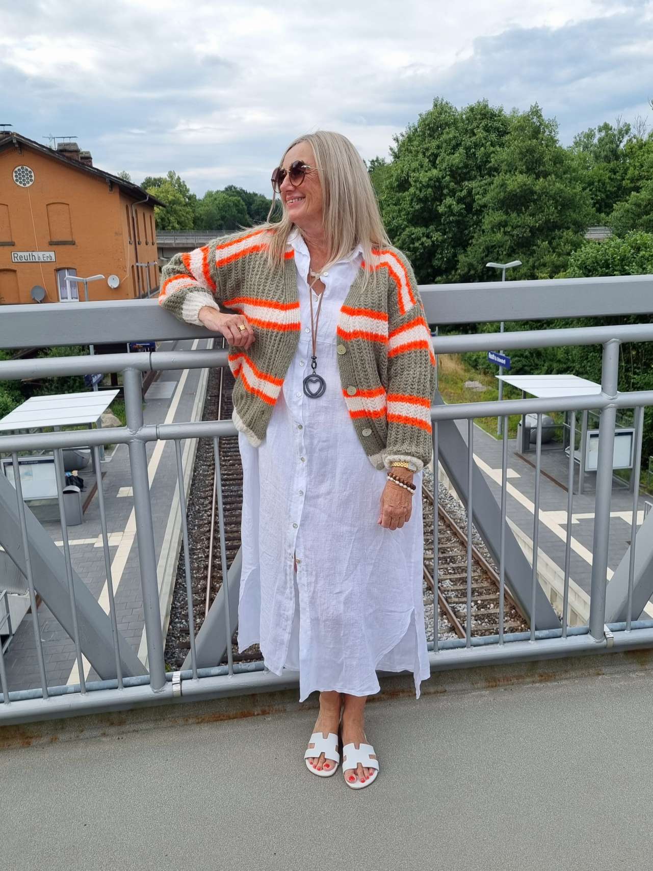 LINEN DESS WILMA WEISS 34-42 Made in Italy Leinen Kleid Long Bluse Mantel LINEN DESS WILMA WEISS 34-42 Made in Italy Leinen Kleid Long Bluse Mantel