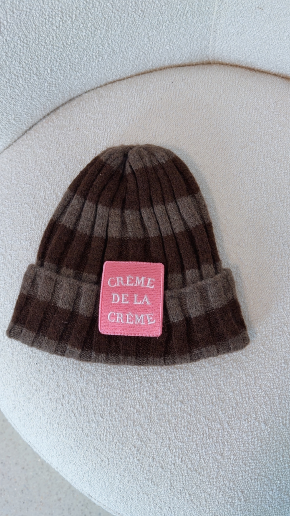 STRIPES MÜTZE BEANIE LOLA mit Patch CREME DE LA CREME Made in Italy