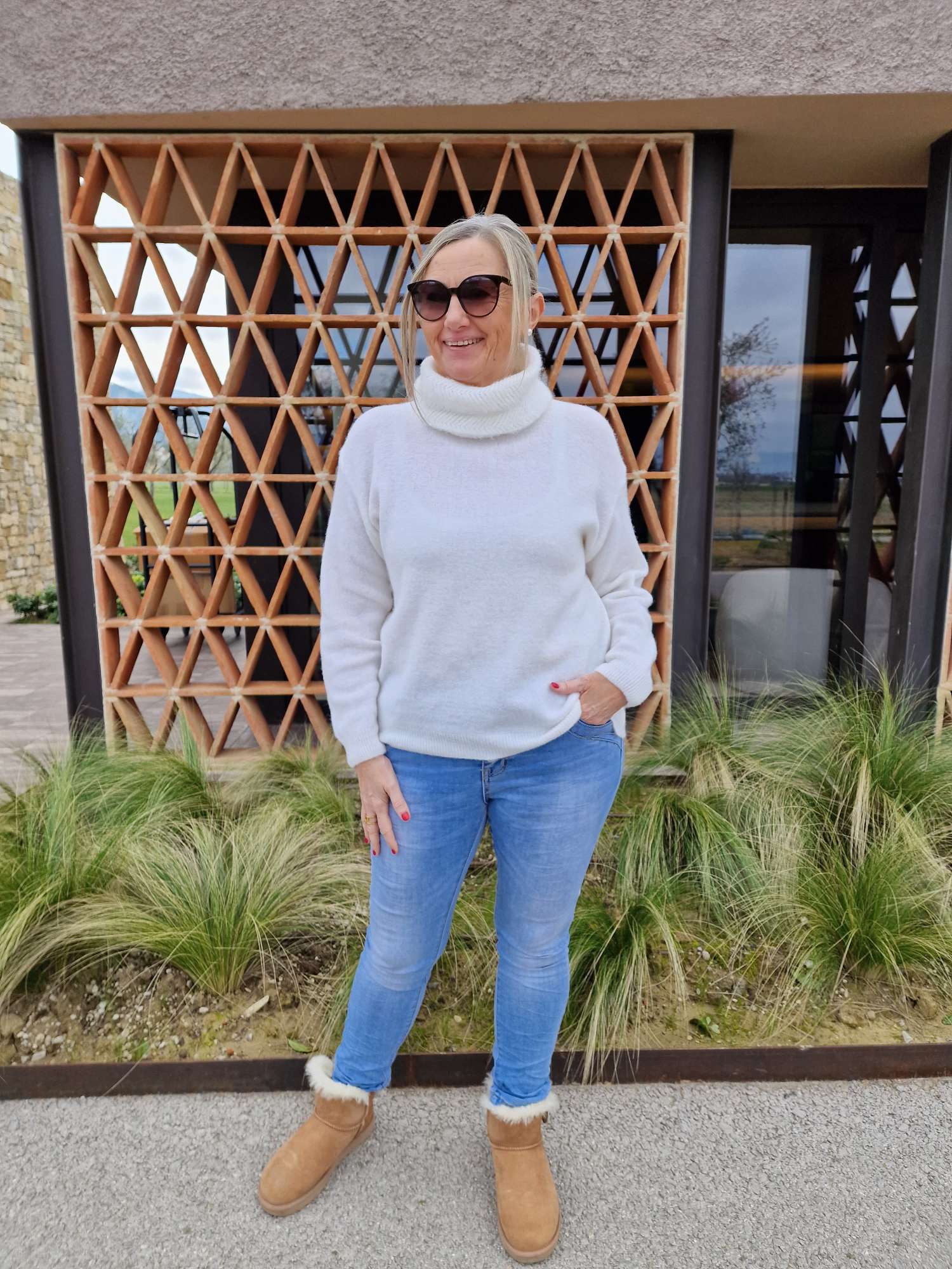 EDLER LUXURY ROLLKRAGEN PULLOVER FRANKA CREME 34-42 Made in Italy Strickpullover Alpaka Wolle