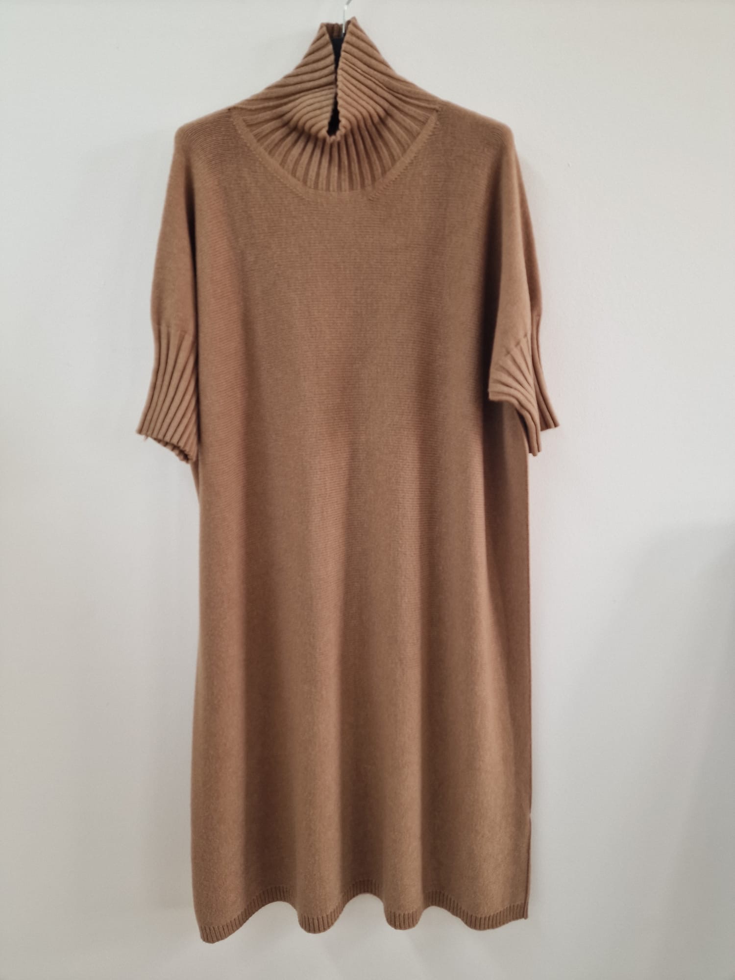 Strickkleid mit Stehkragen Uni SK0018 I Made in Italy 34-44