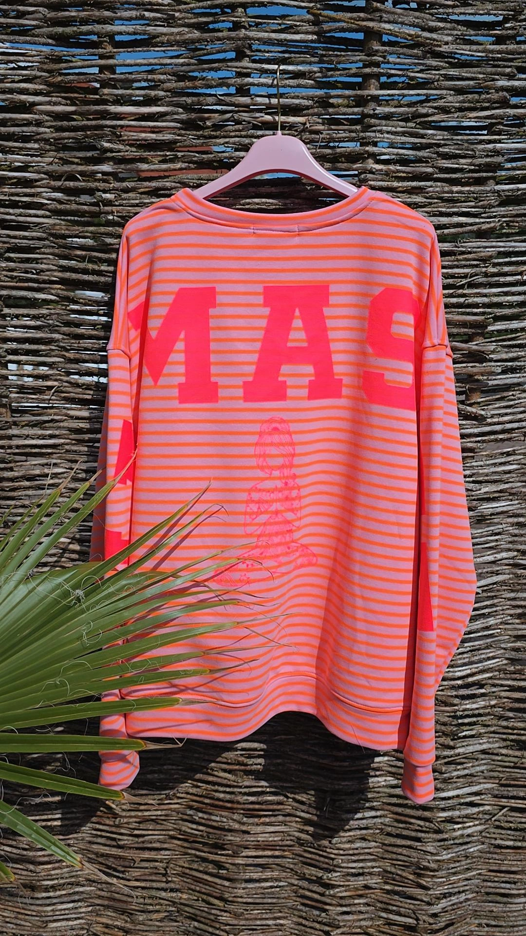 OVERSIZE SWEATER NAMASTE STRIPES ALL DAMN DAY Made in Italy 34-40/42