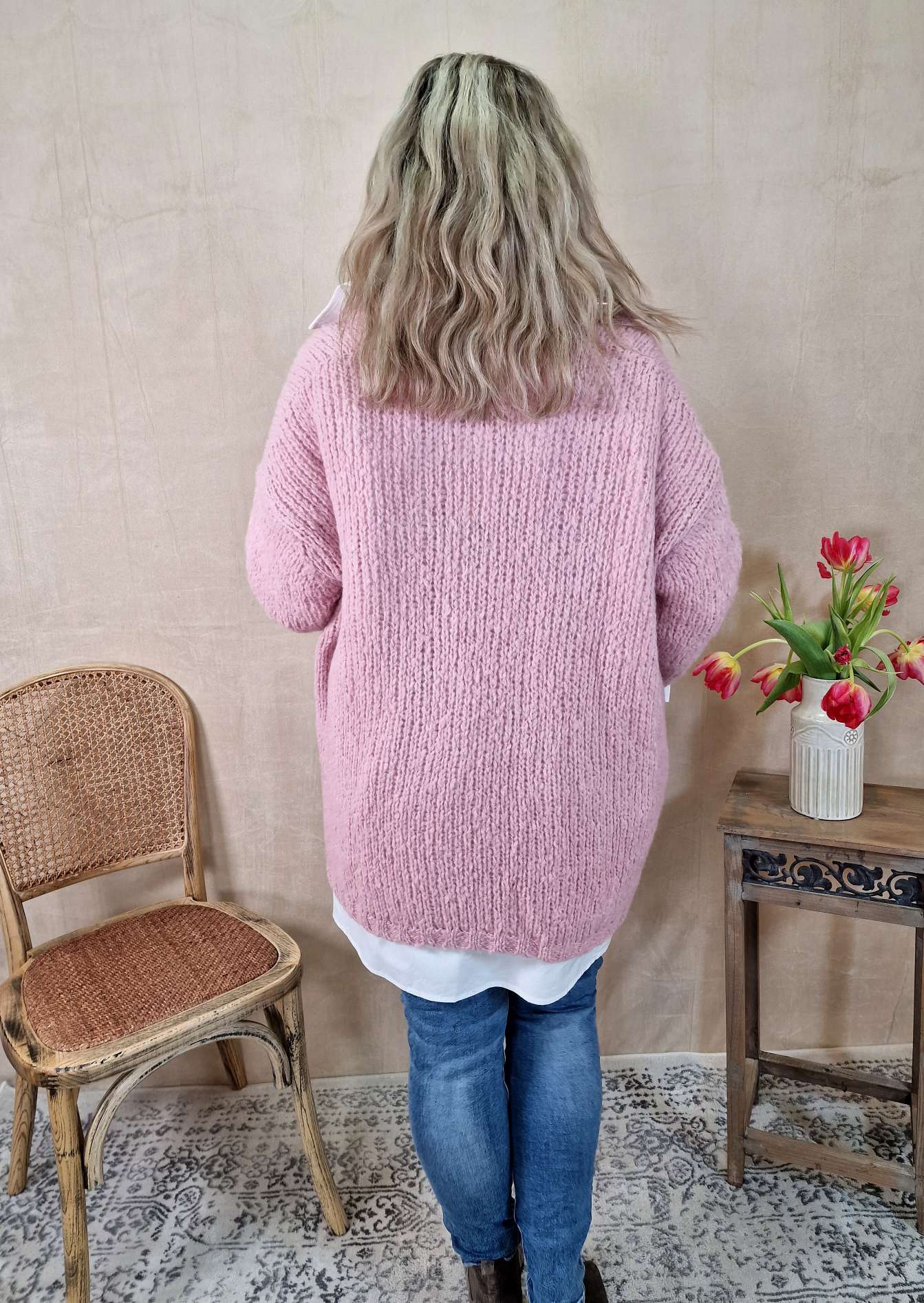 KNIT CARDIGAN JANA ROSA 34-42 Made in Italy kurze Strickjacke KNIT CARDIGAN JANA ROSA 34-42 Made in Italy kurze Strickjacke