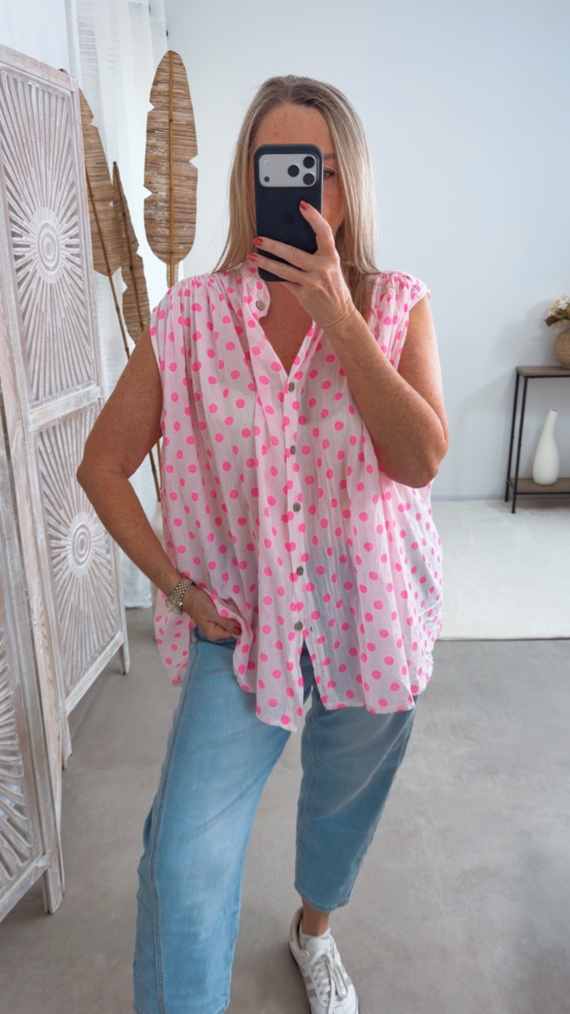 Polka Dots Bluse Zafirella Made in Itlay 34-42/44