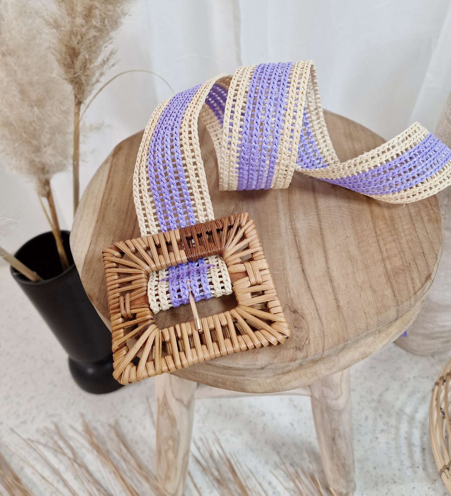 BAST BELT KAILANI LILA Italy Style Damen Hüftgürtel Taillengürtel