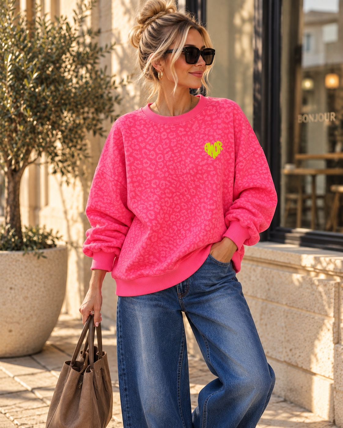 Sweatshirt Leo Amor I NO. SW0017 I lässiger Oversize-Look I Made in Italy 34-42/44