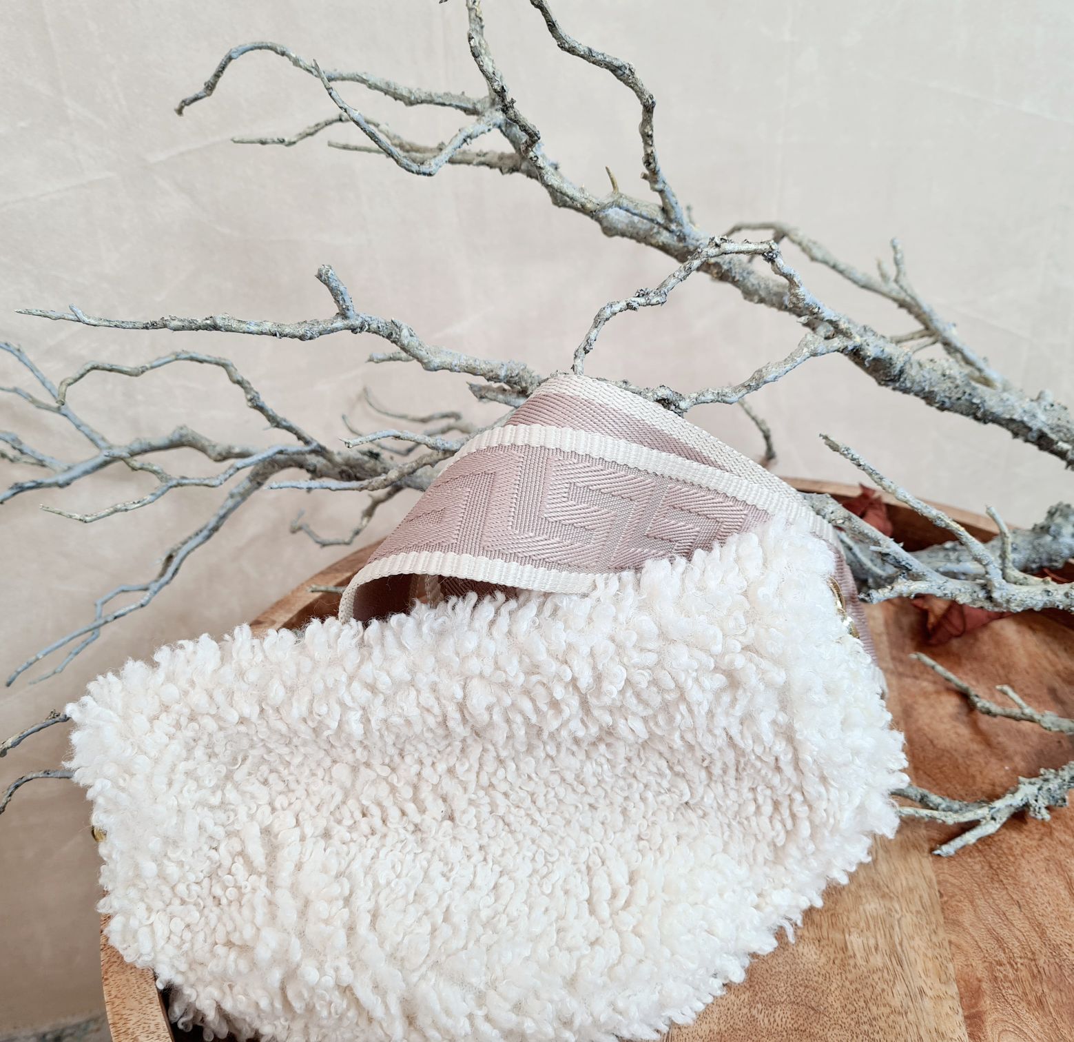 BAUCHTASCHE TEDDY M AURI CREME Umhängetasche mit Leder Made in Italy BAUCHTASCHE TEDDY M AURI CREME Umhängetasche mit Leder Made in Italy