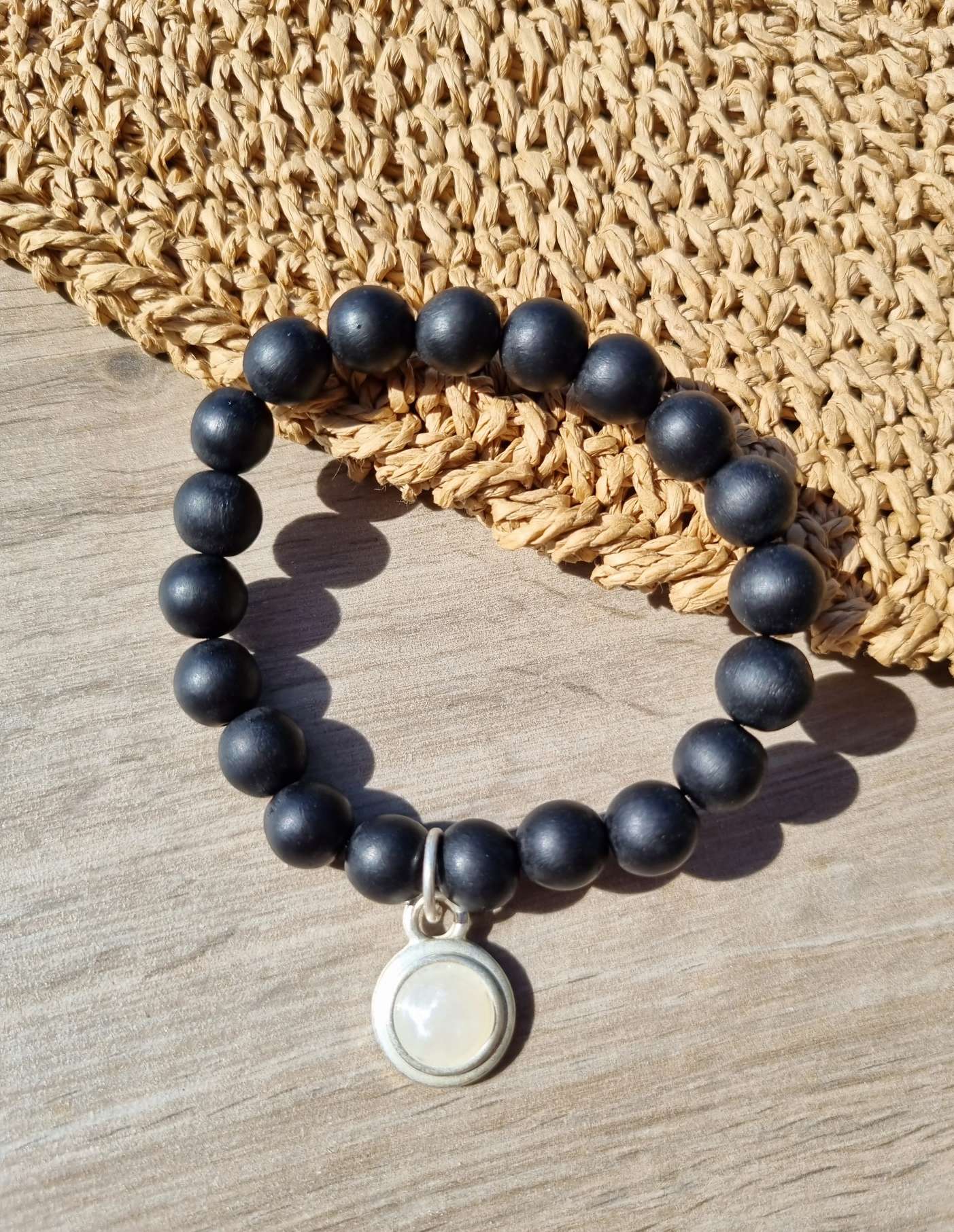 BRACELET BLACK WOOD EsTrenc City Armband Schwarz SilverShiny BRACELET BLACK WOOD EsTrenc City Armband Schwarz SilverShiny