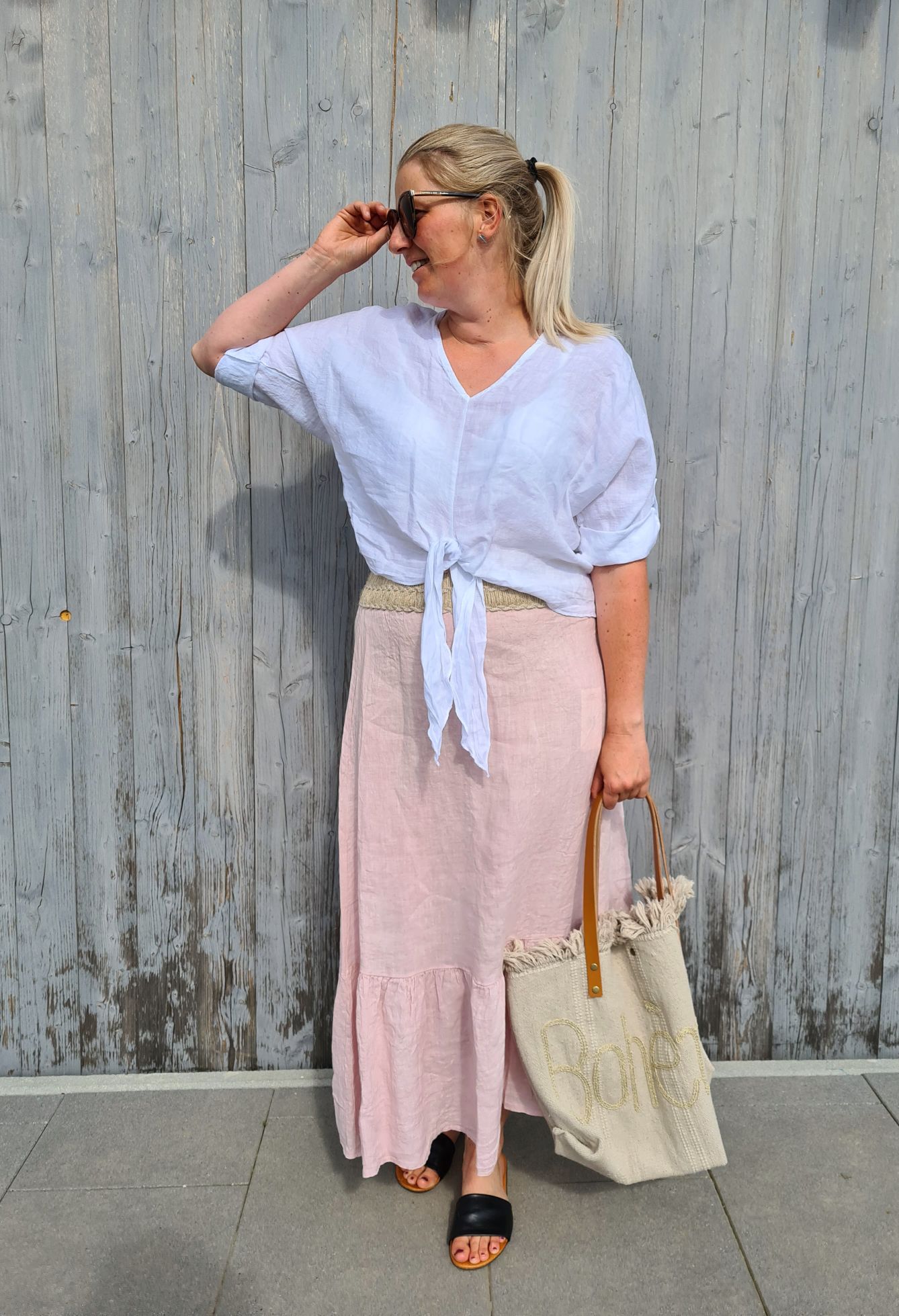 LINEN SKIRT KRISTIN ROSA 34-42 Made in Italy Leinen Midi Rock Bast Details LINEN SKIRT KRISTIN ROSA 34-42 Made in Italy Leinen Midi Rock Bast Details