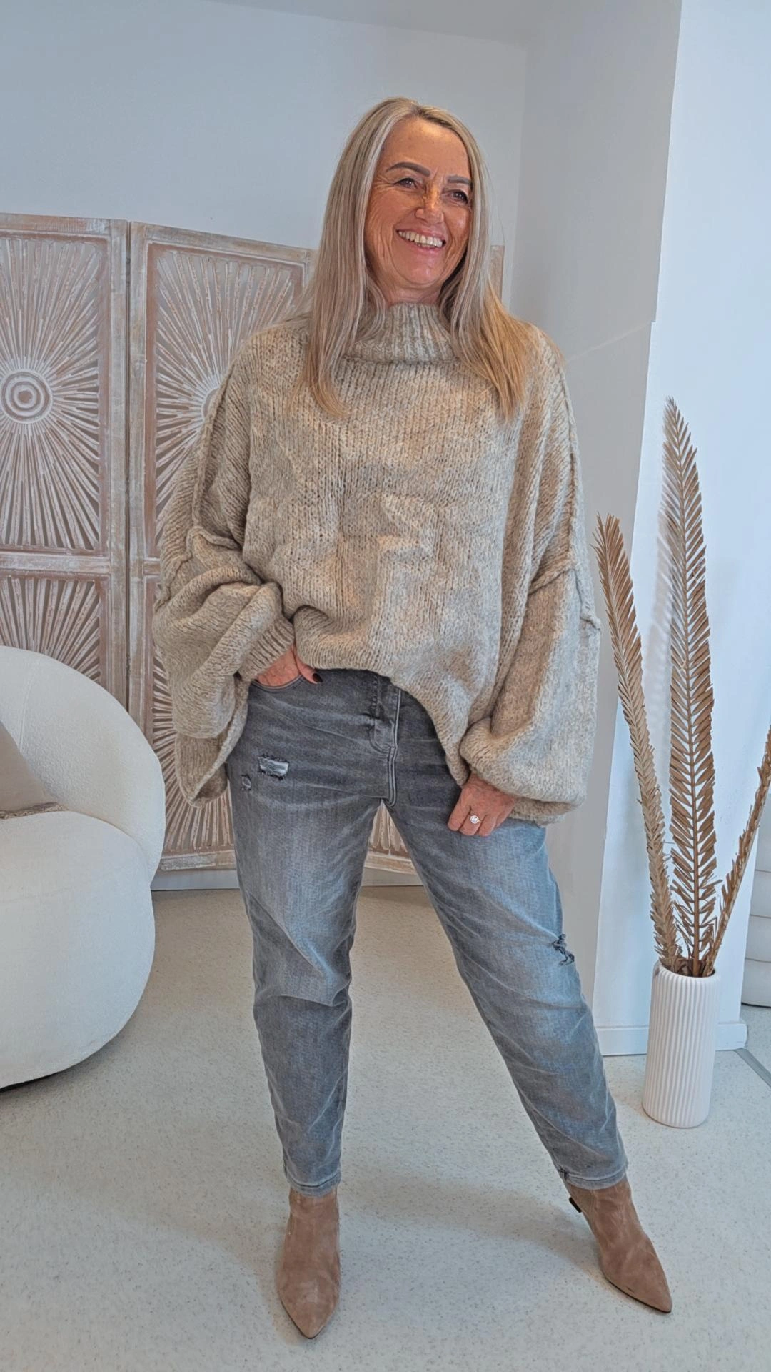 COZY KNIT SWEATER SCARLETT Made in Italy 34-48 OVERSIZE Pullover