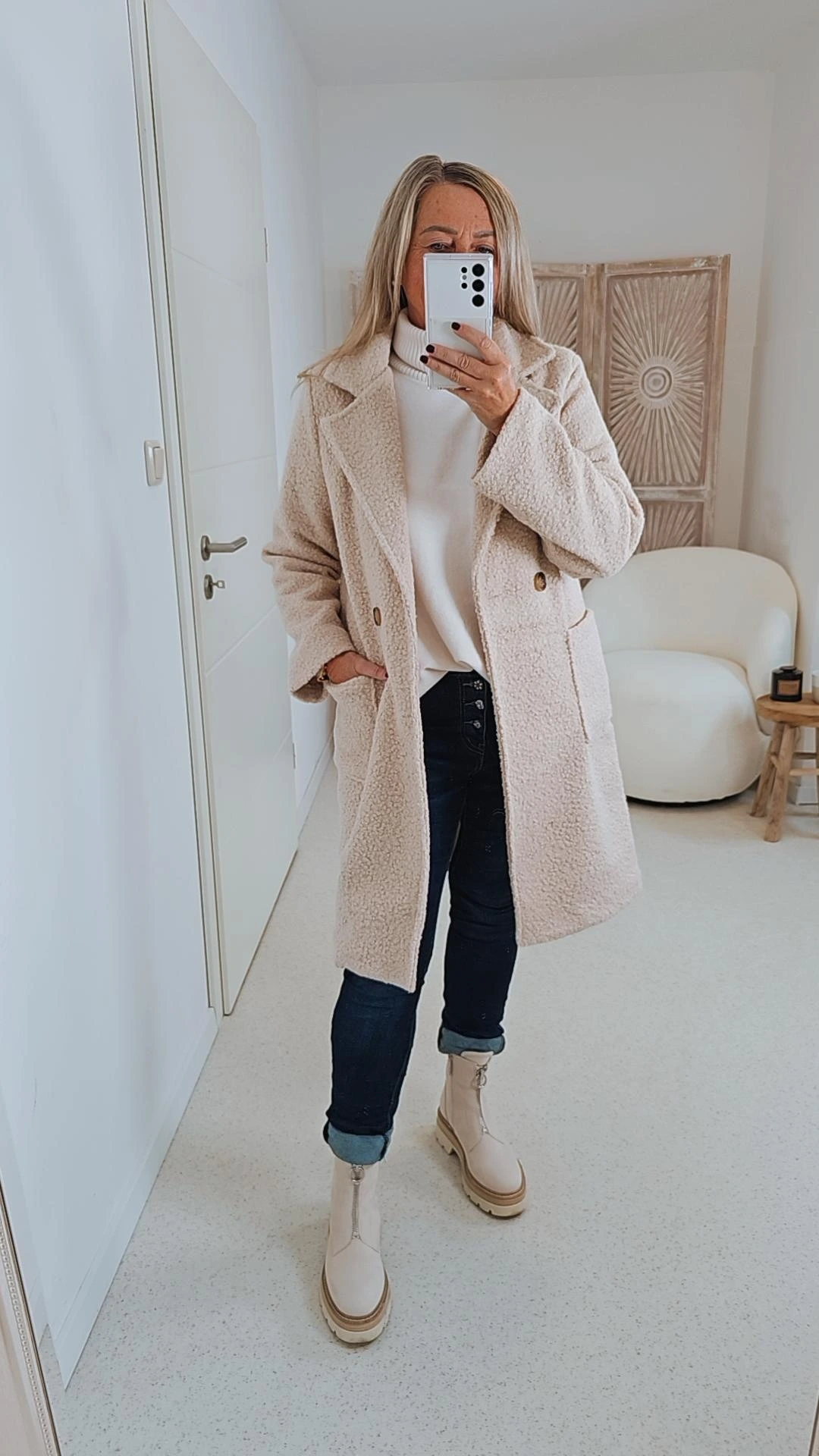 TREND COAT HENRY Made in Italy 34-40 Mantel Jacke Boucle Optik TREND COAT HENRY Made in Italy 34-40 Mantel Jacke Boucle Optik