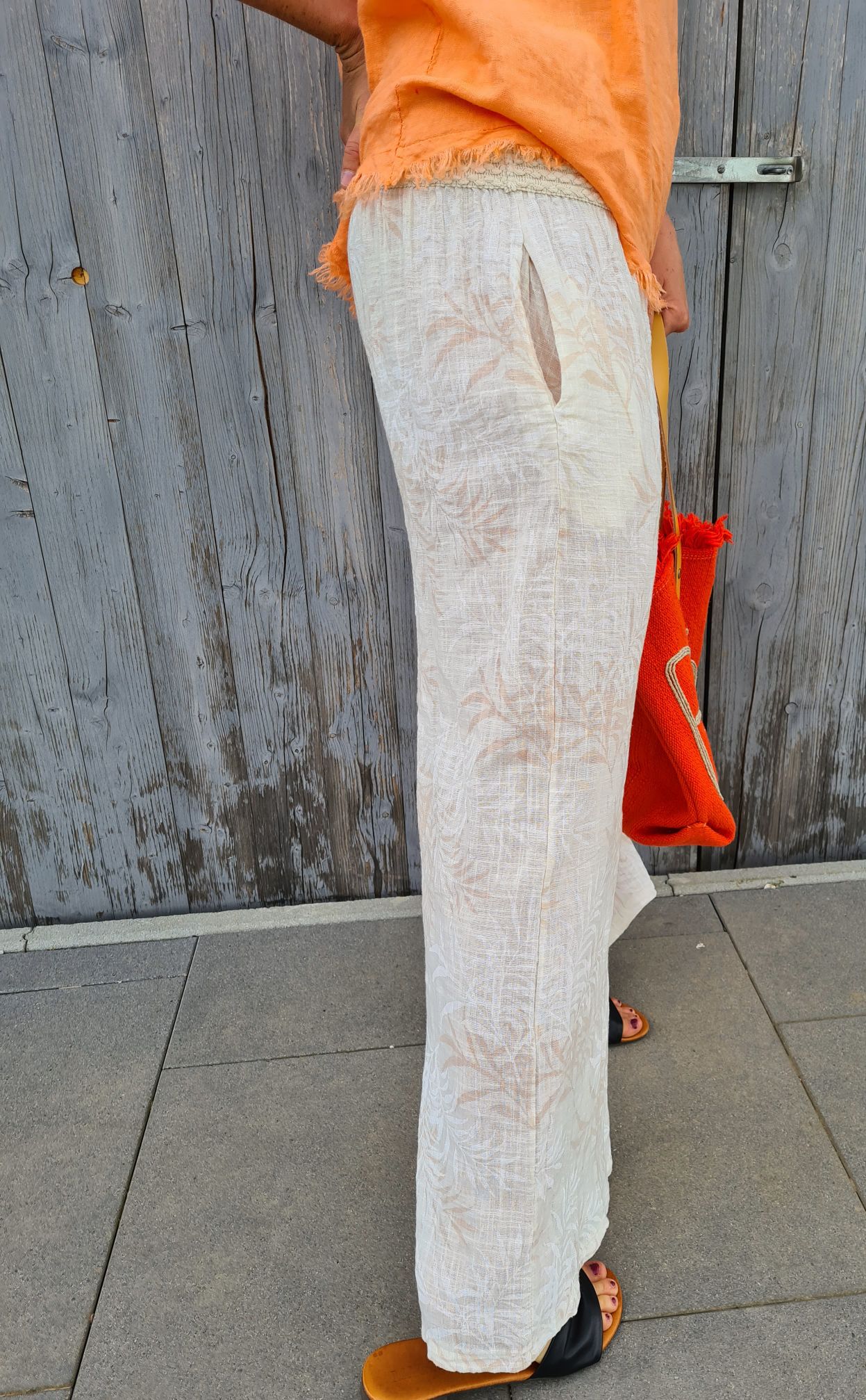 CULOTTE BURRO CREME BEIGE 34-40 Made in Italy weite Hose PANT Sommerhose CULOTTE BURRO CREME BEIGE 34-40 Made in Italy weite Hose PANT Sommerhose