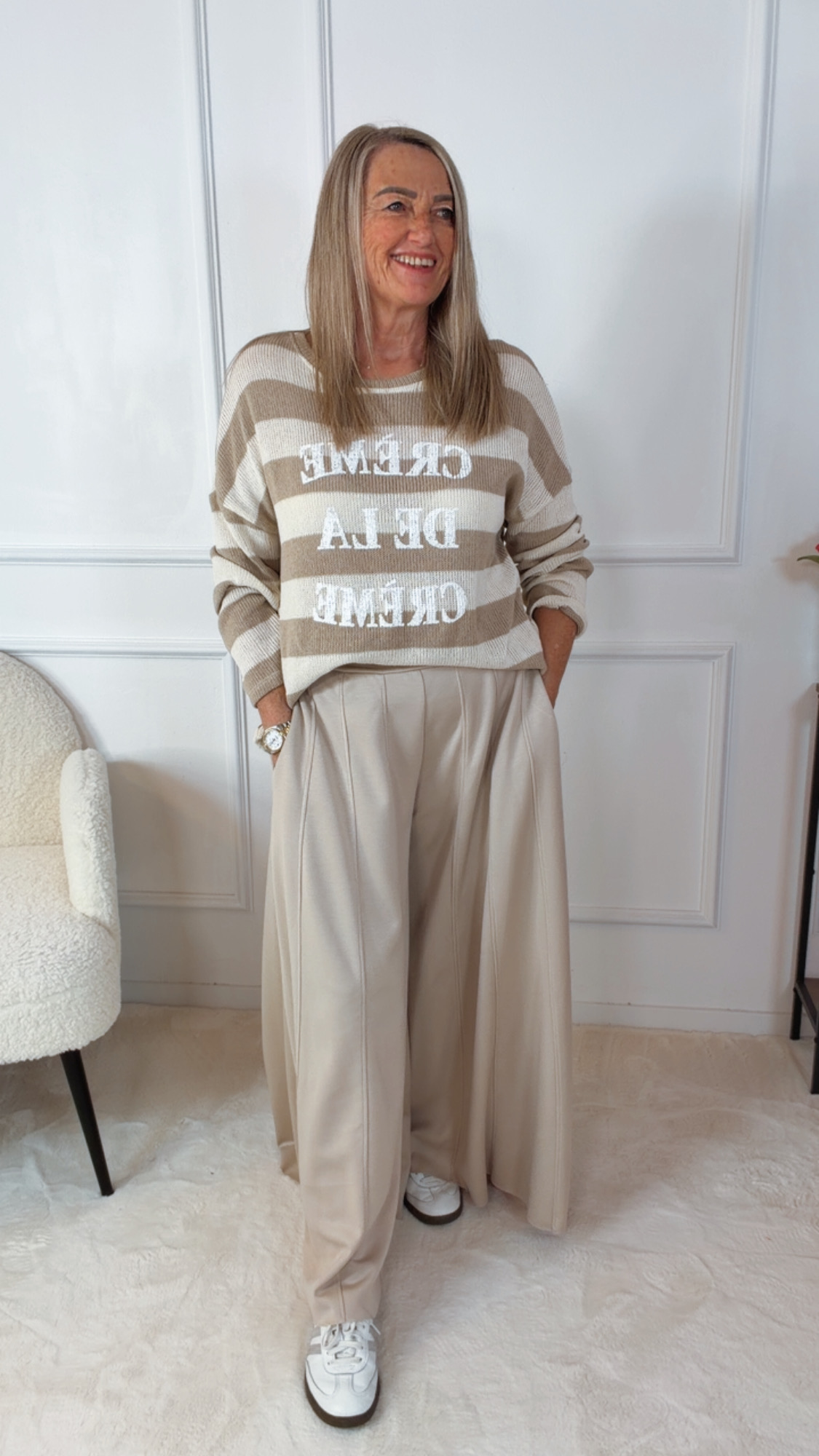 STRICKPULLOVER NOA STRIPES Made in Italy 36 -42