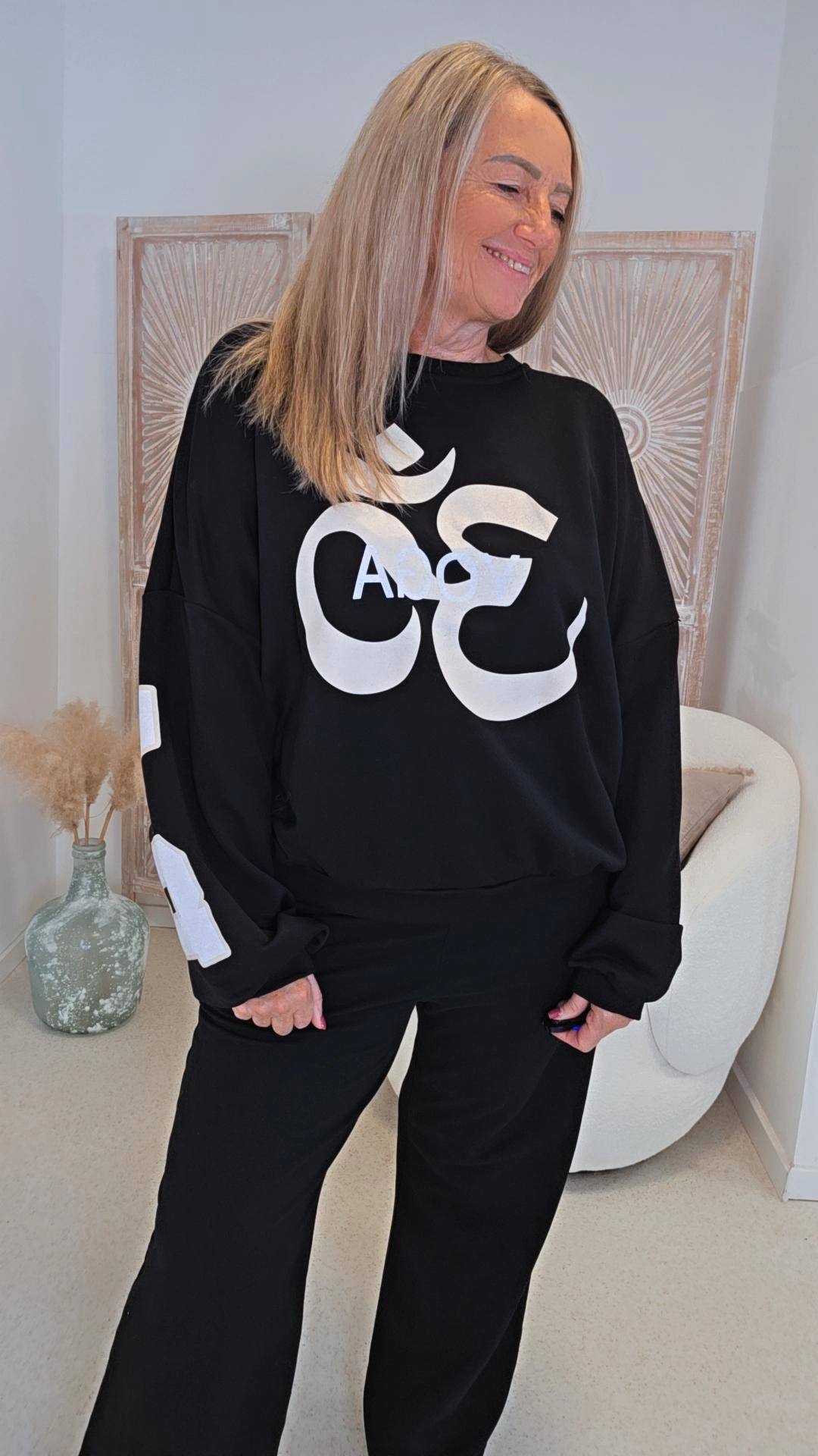 OVERSIZE SWEATER YOGA UND BALANCE Made in Italy 34-42 Sweater Sweatshirt
