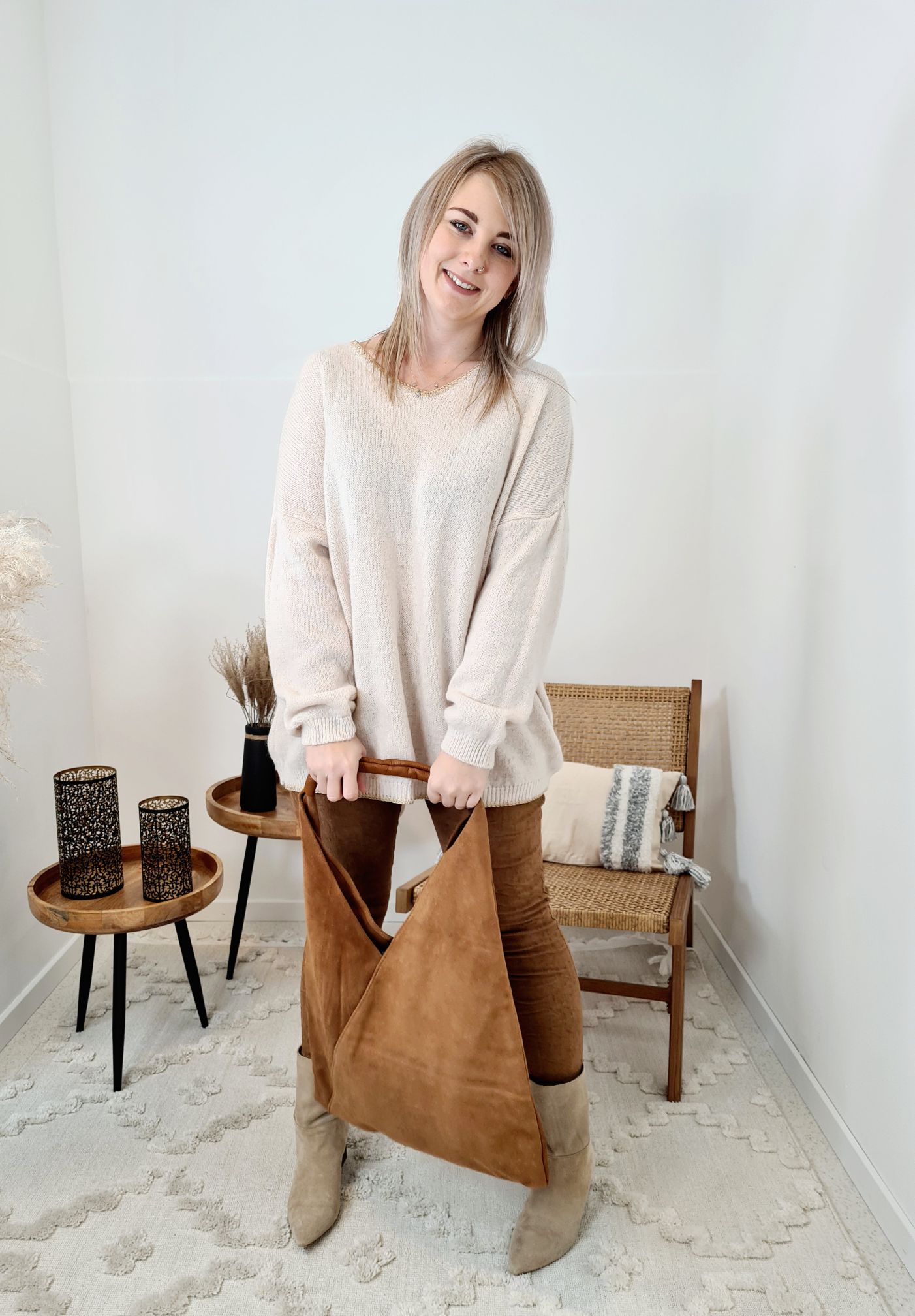 LIGHT KNIT SWEATER RENO CREME Strickpullover Pullover Langarm Longsleeve 34-42 Oversize Made in Italy LIGHT KNIT SWEATER RENO CREME Strickpullover Pullover Langarm Longsleeve 34-42 Oversize Made in Italy