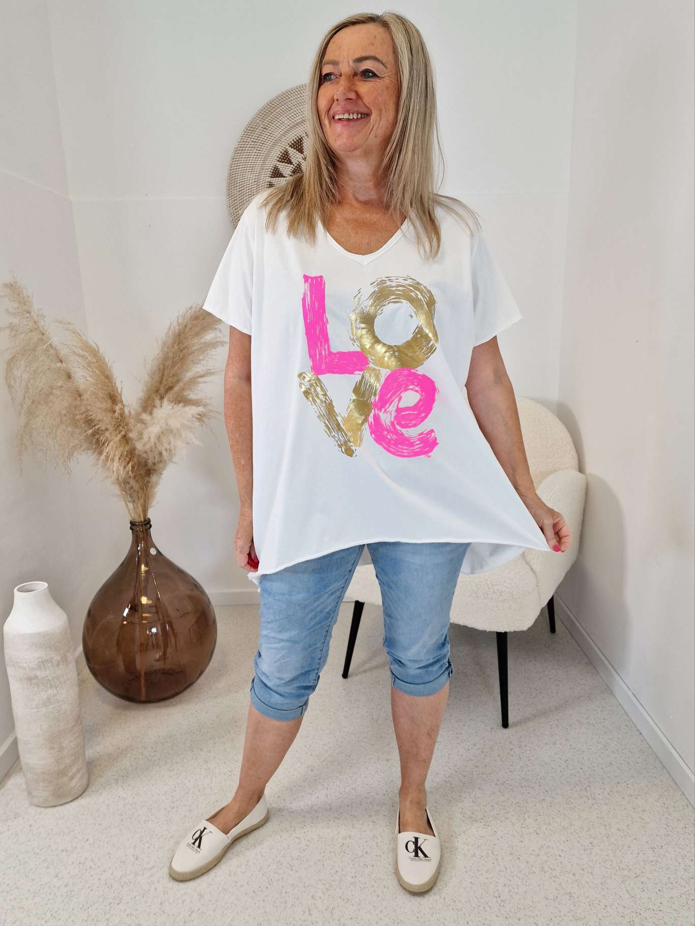 BASIC VOKUHILA SHIRT AMORE WEIß 36 - 42 Made in Italy      