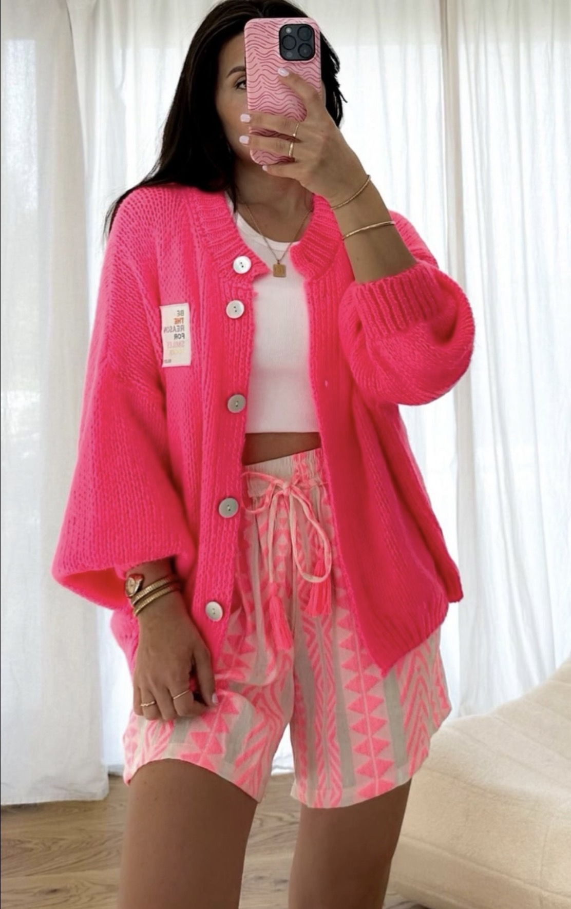 💖🧶✨ Strickjacke Luna Revia Neonpink Made in Italy 34-42/44