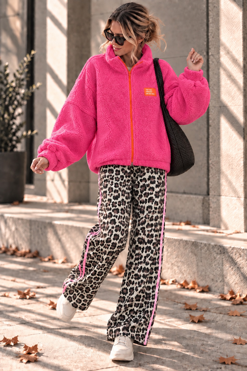 Oversize Teddyjacke mit Patch – Made in Italy | bis ca. Gr. 44 | TJ0092