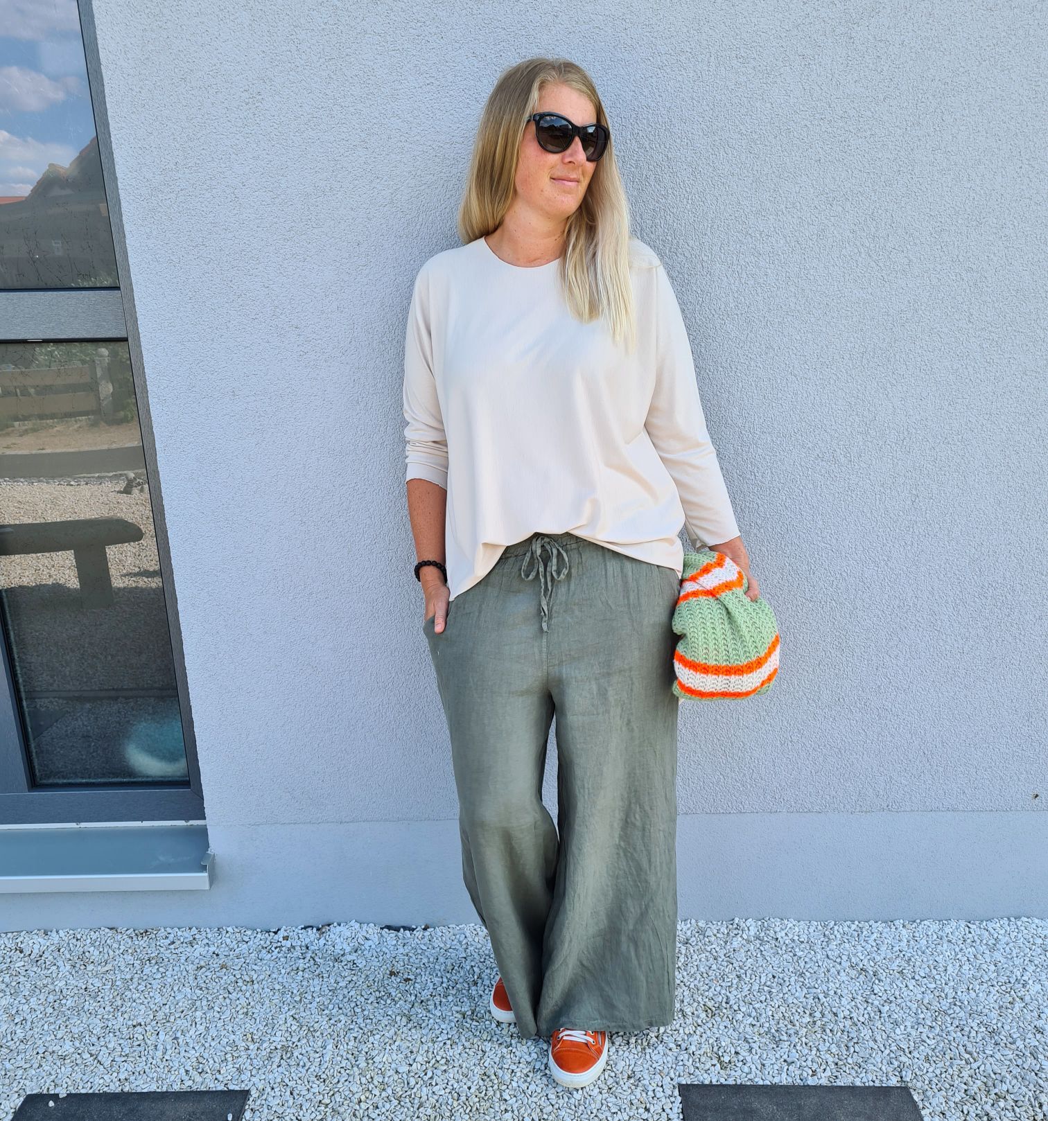 BASIC LONGSLEEVE RUBY CREME leichter Pullover 34-42 Made in Italy Layer Shirt BASIC LONGSLEEVE RUBY CREME leichter Pullover 34-42 Made in Italy Layer Shirt