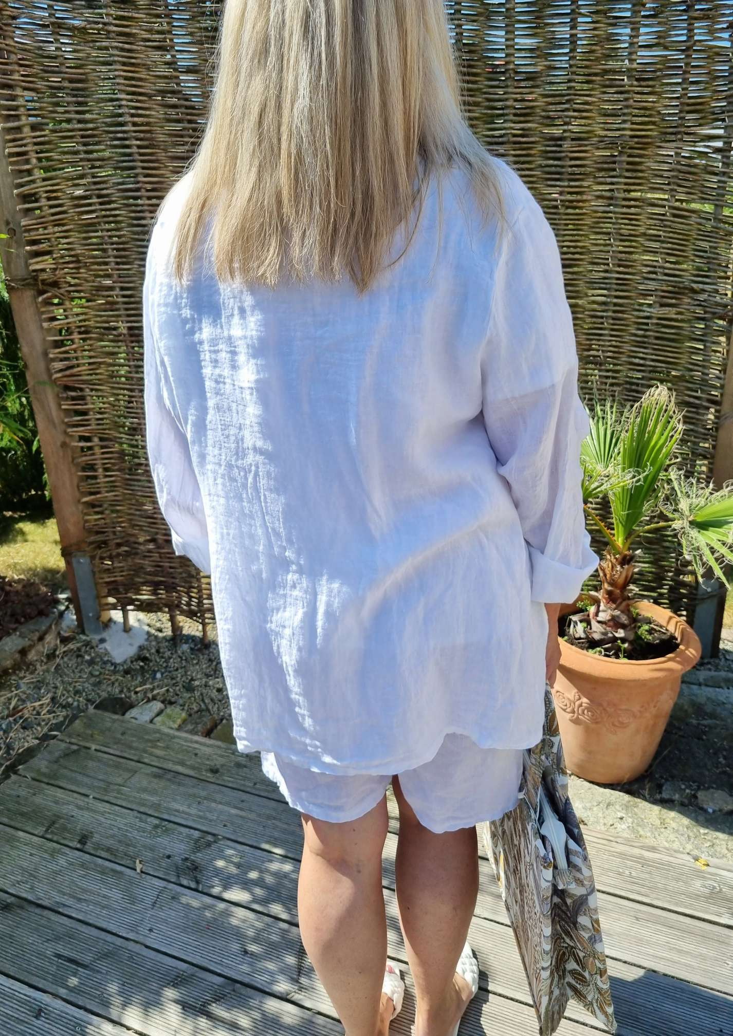 OVERSIZE LINEN BASIC BLAZER RIVA WEISS - Made in Italy Jacke Sakko Jacket LEINEN OVERSIZE LINEN BASIC BLAZER RIVA WEISS - Made in Italy Jacke Sakko Jacket LEINEN