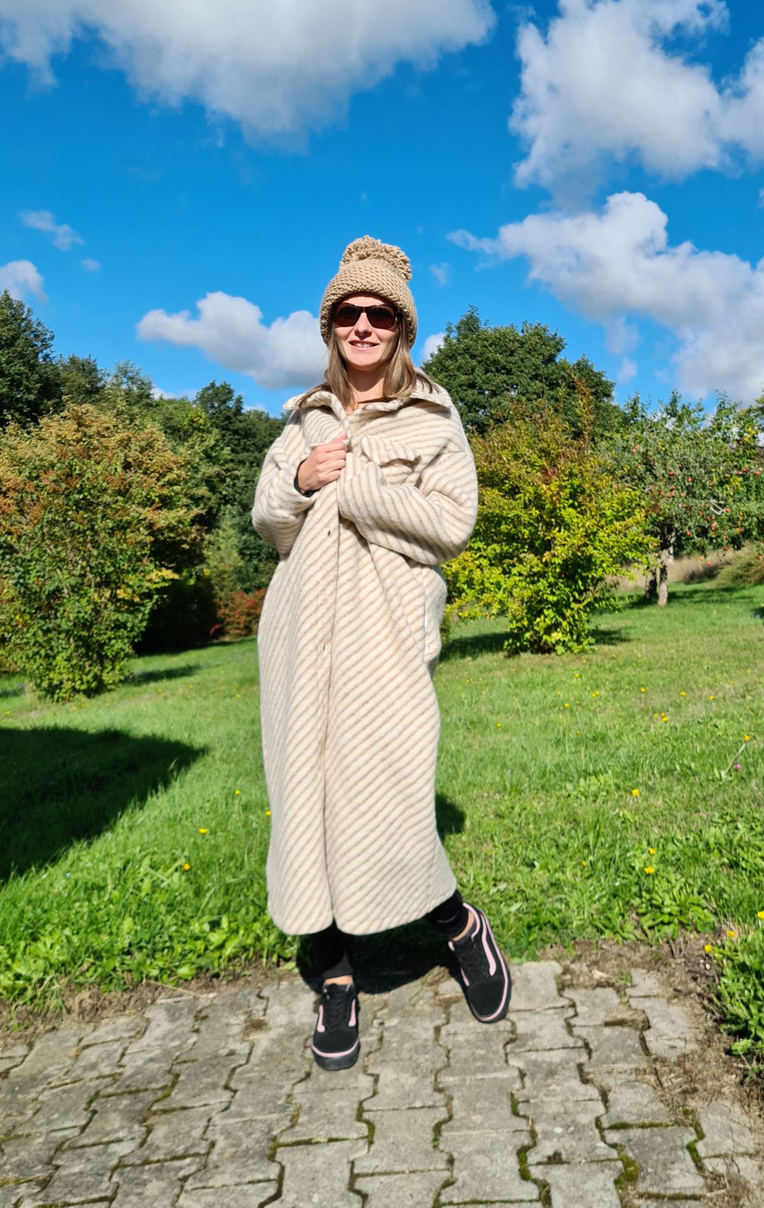 WOLL MANTEL PIA STRIPES BEIGE 36-42 Made in Italy Winter Jacke Fleece Mantel COAT WOLL MANTEL PIA STRIPES BEIGE 36-42 Made in Italy Winter Jacke Fleece Mantel COAT