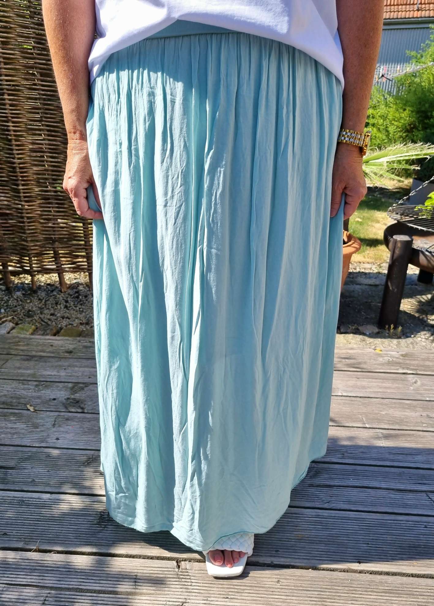 SHIRT MAXI SKIRT VENEZIA MINTGRÜN Made in Italy langer Rock 34-42 SHIRT MAXI SKIRT VENEZIA MINTGRÜN Made in Italy langer Rock 34-42