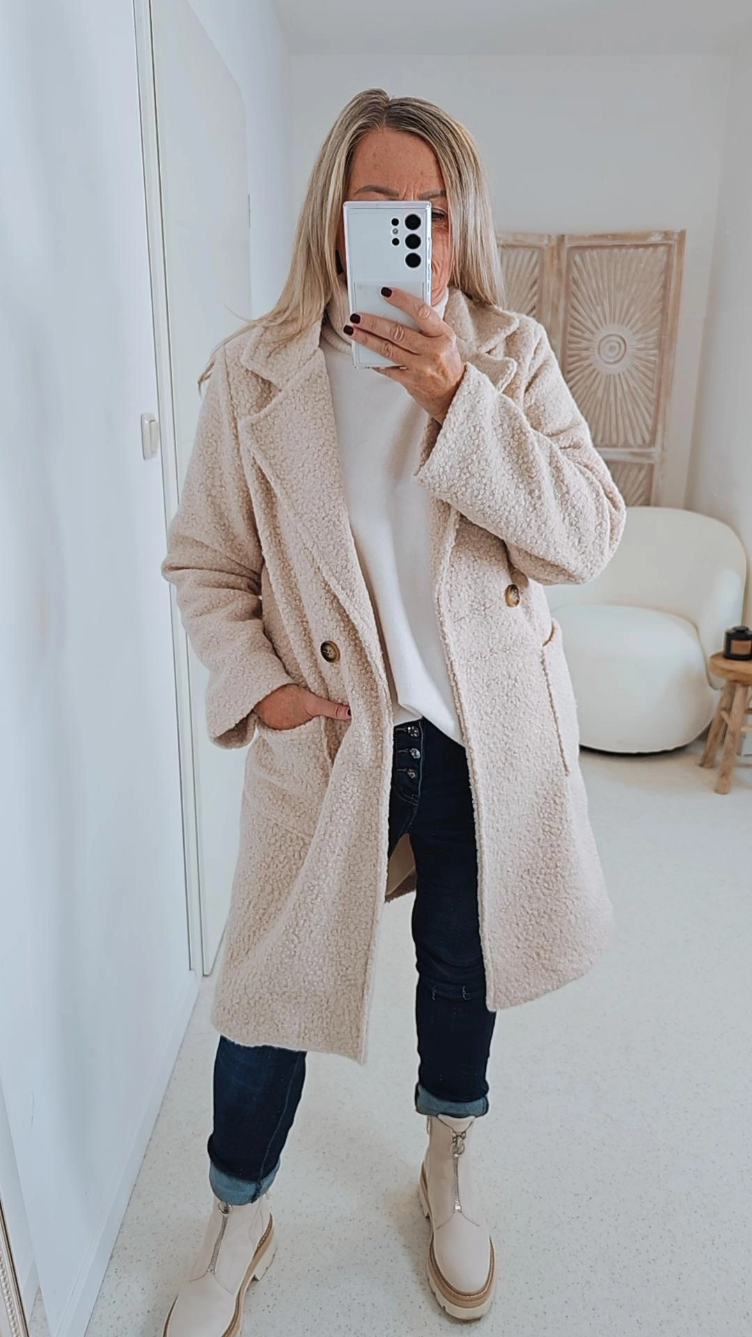 TREND COAT HENRY Made in Italy 34-40 Mantel Jacke Boucle Optik TREND COAT HENRY Made in Italy 34-40 Mantel Jacke Boucle Optik