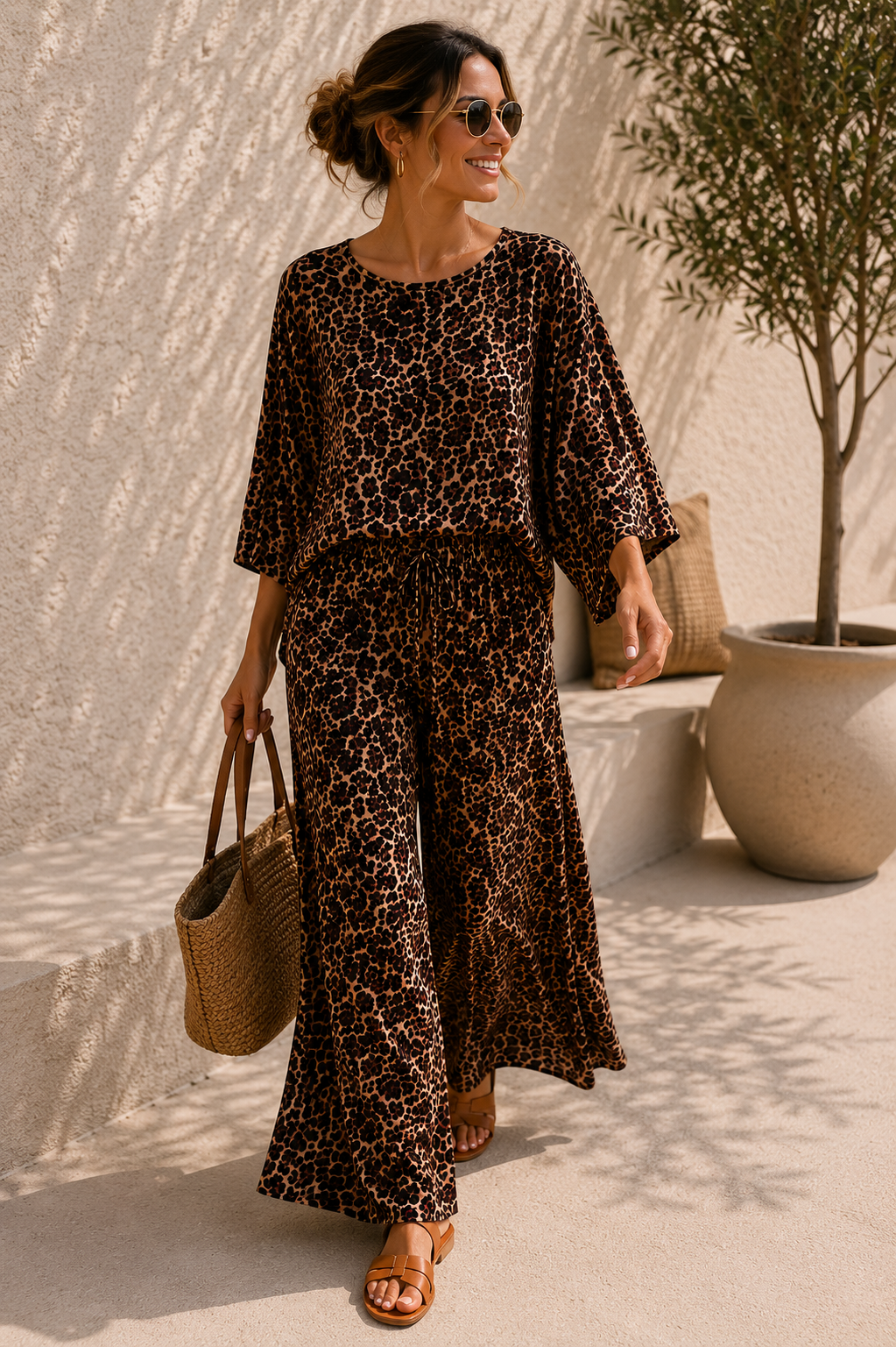 Marlene Leohose „Namibia“ ✨ Made in Italy • weich fließende Viskosehose • Größe 34–44