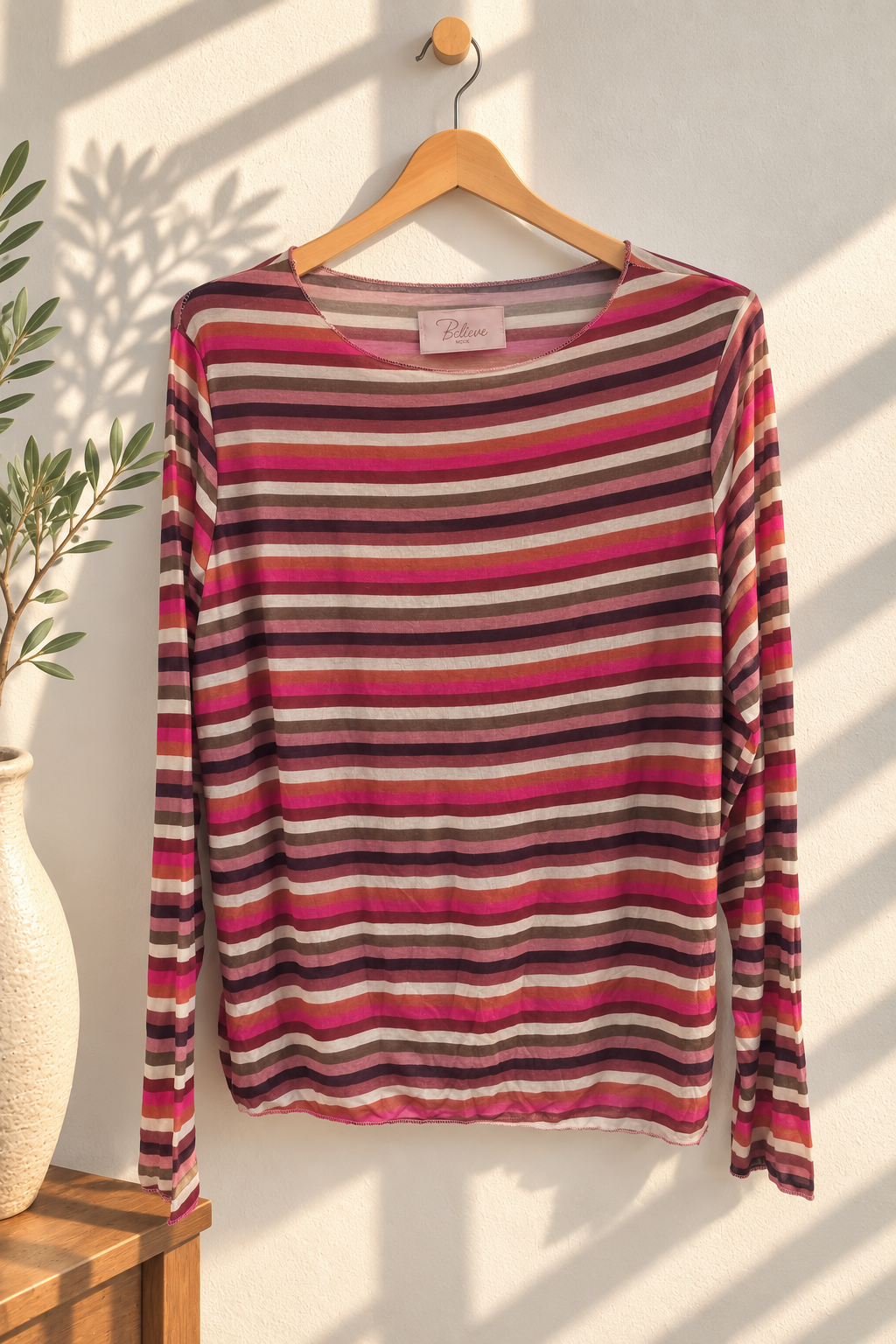 Cashmere-Shirt im Streifenlook – Made in Italy CS0087 bis ca. Gr. 42
