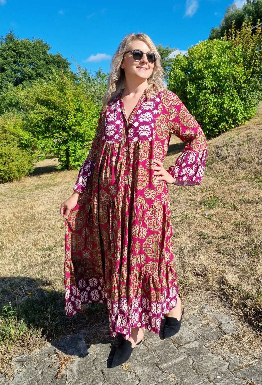MAXI TUNIKA DRESS ISABELL BURGUNDER 34-40/42 Made in Italy langes Kleid Hängerchen Tunikakleid MAXI TUNIKA DRESS ISABELL BURGUNDER 34-40/42 Made in Italy langes Kleid Hängerchen Tunikakleid